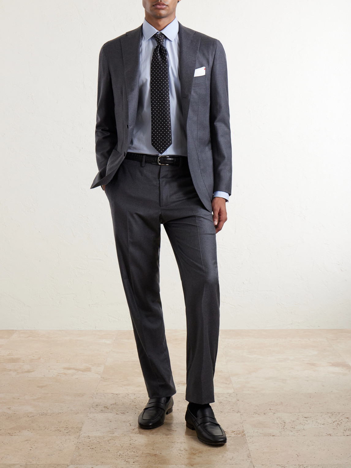 Straight-Leg Wool Suit Trousers