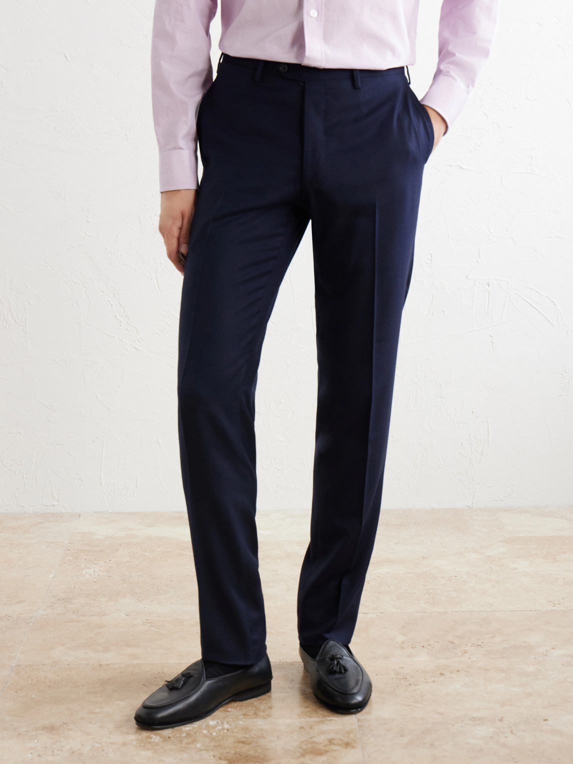 Straight-Leg Virgin Wool Suit Trousers