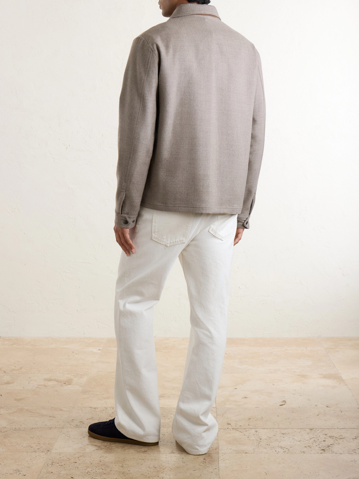 Felted Wool-Blend Blouson Jacket