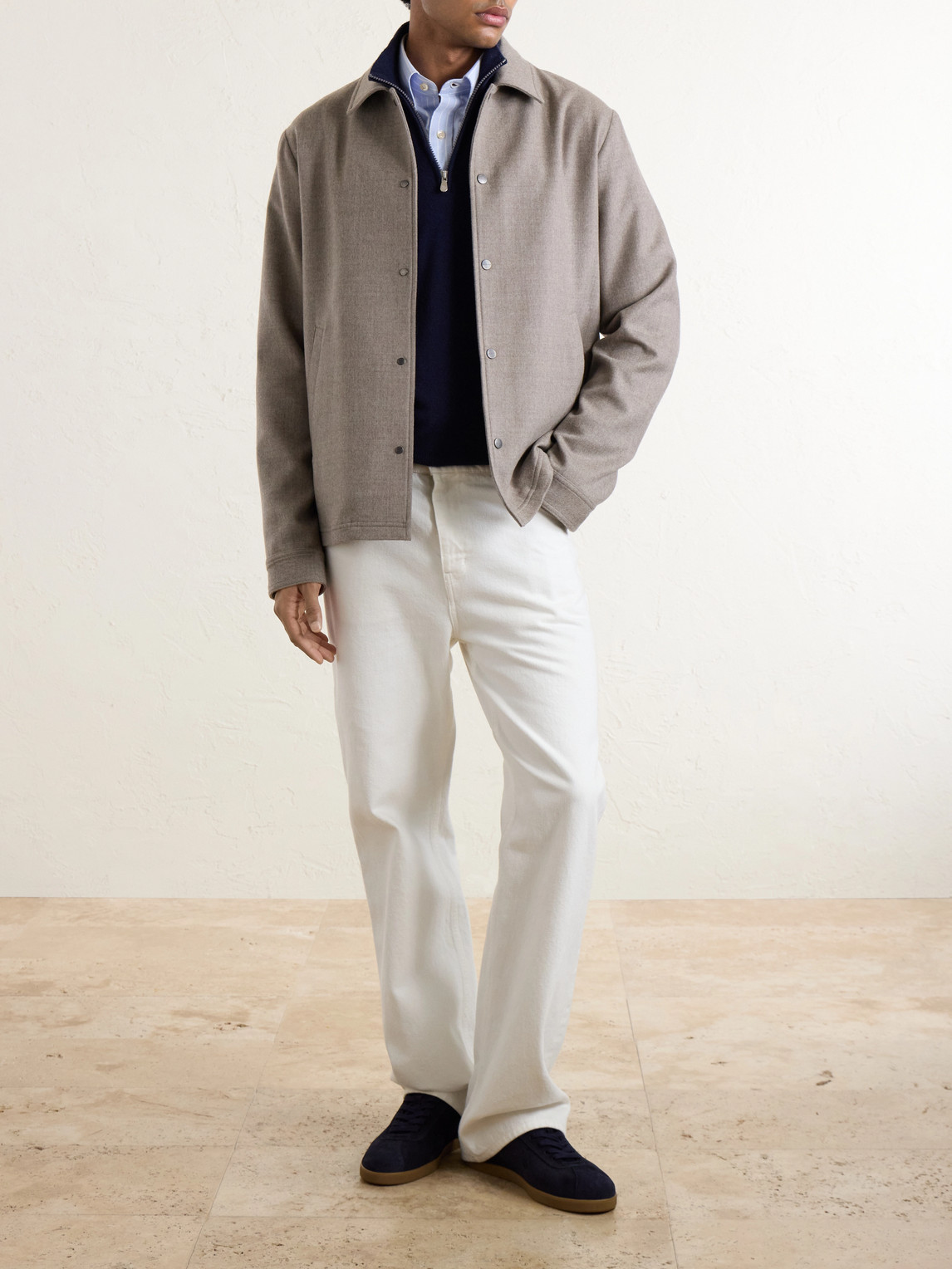 Felted Wool-Blend Blouson Jacket