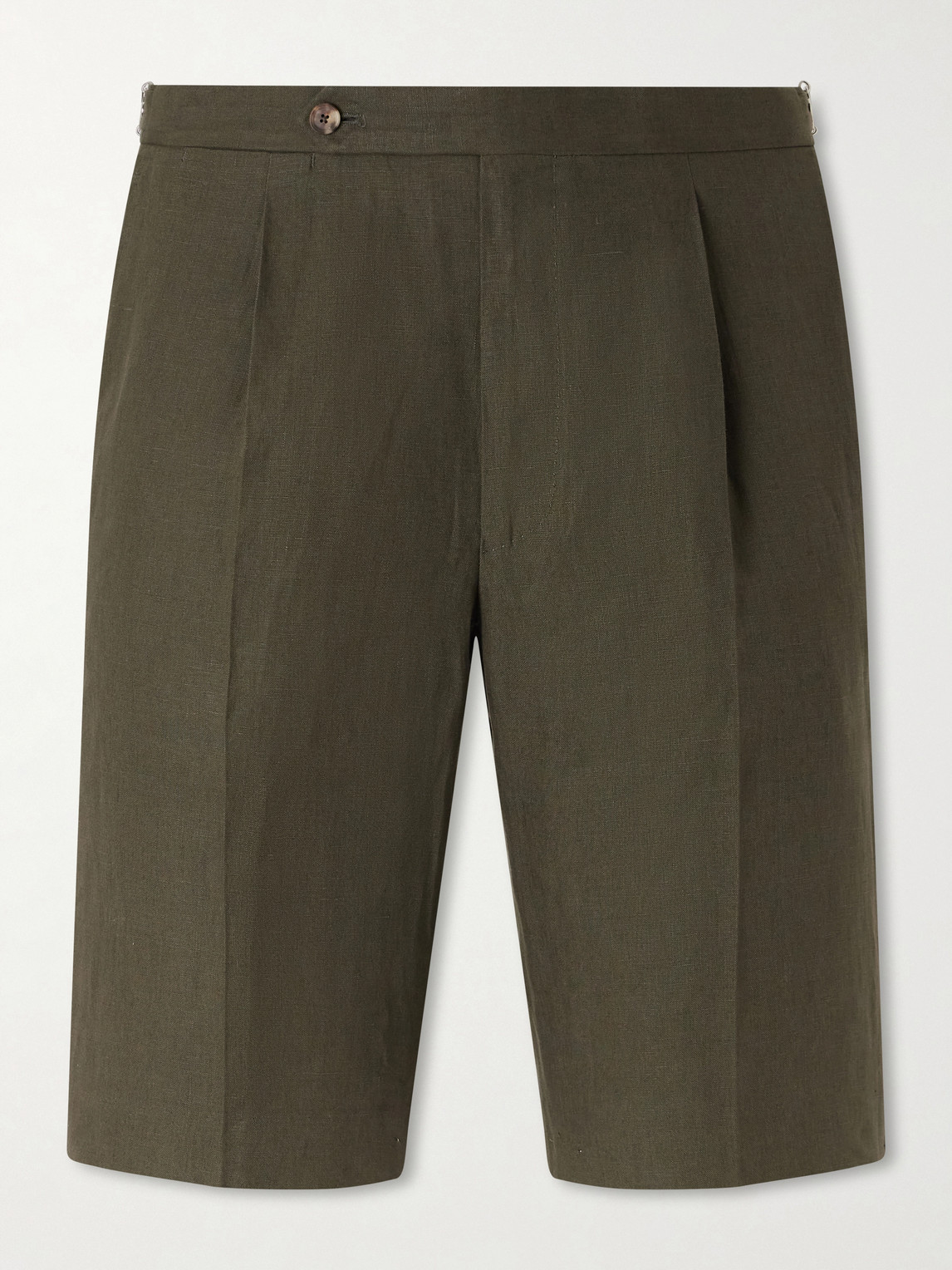 De Petrillo Straight-Leg Pleated Linen Shorts IT 56