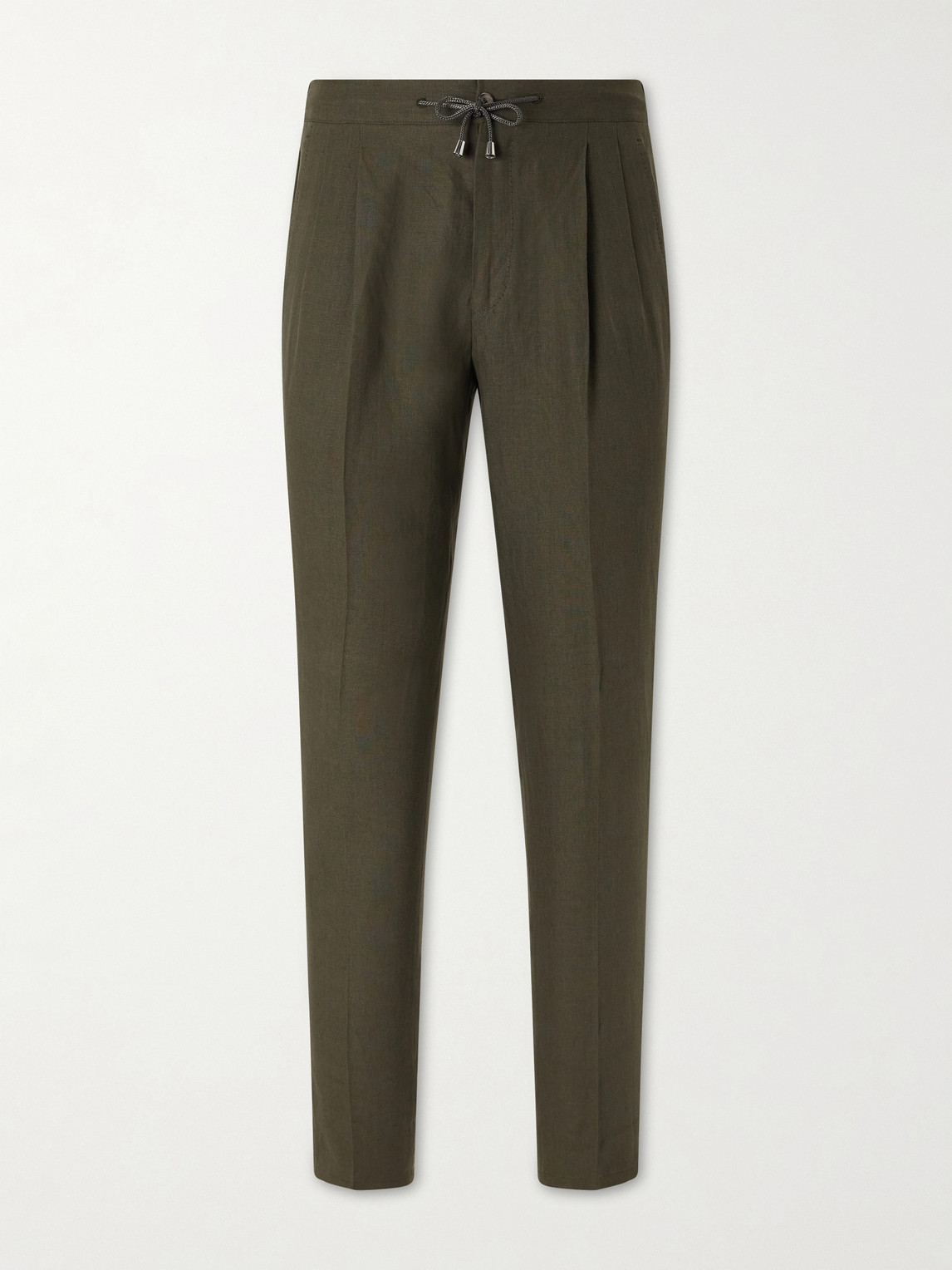 De Petrillo Straight-Leg Pleated Linen Suit Trousers IT 50