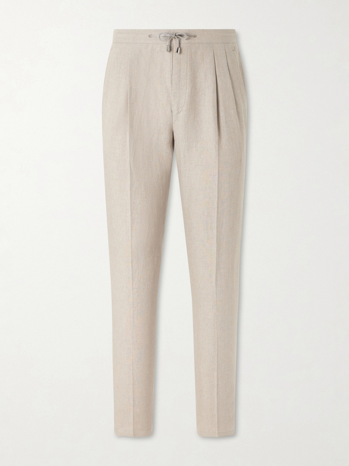 De Petrillo Straight-Leg Pleated Linen Suit Trousers IT 50