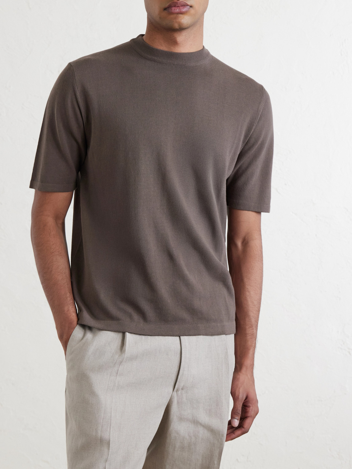 Knitted Cotton T-Shirt