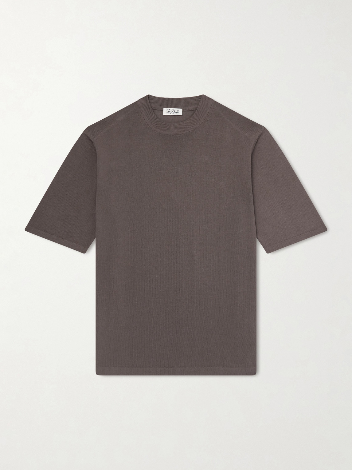 De Petrillo Knitted Cotton T-shirt In Brown