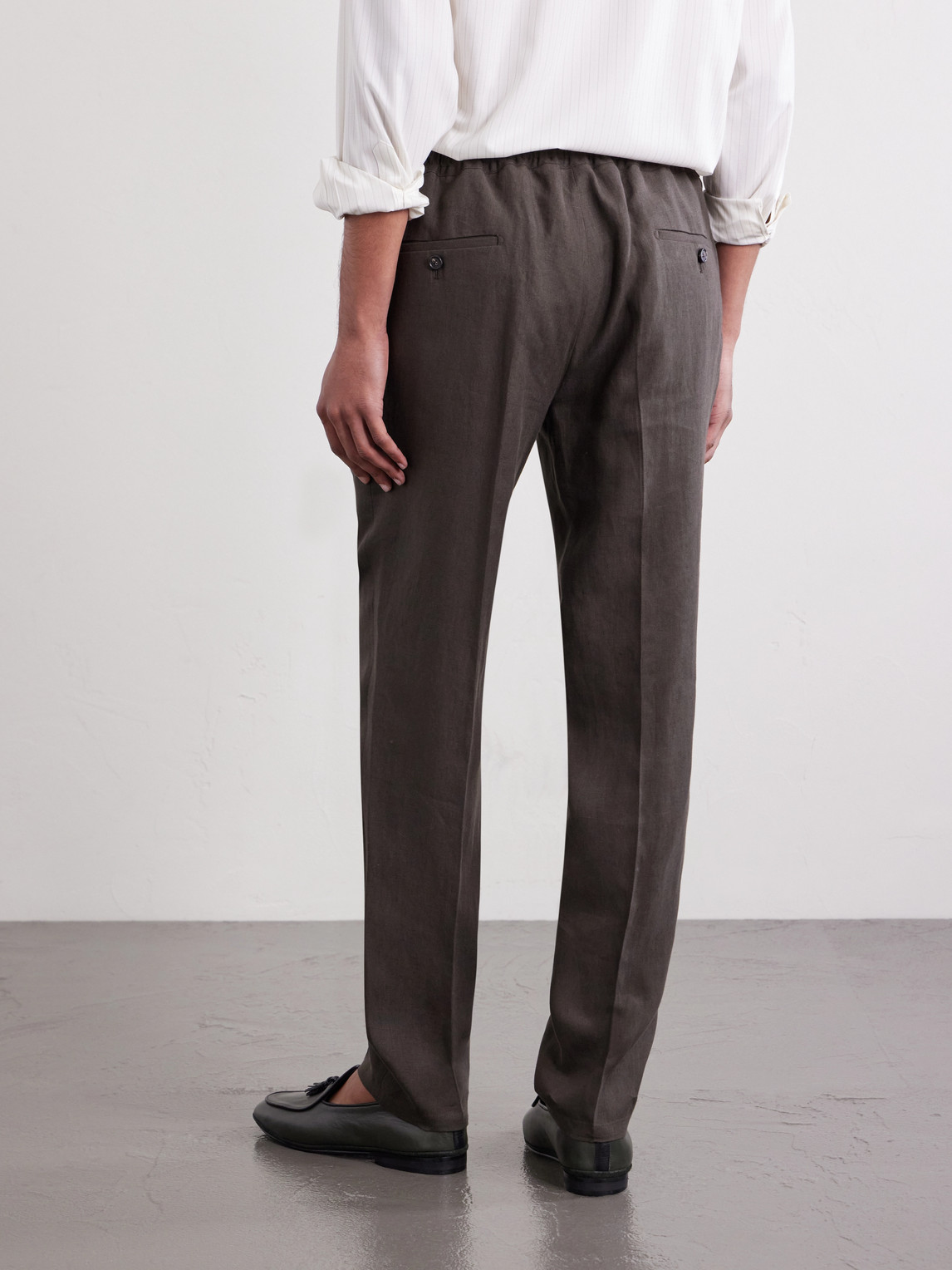  De Petrillo - Straight-leg Pleated Linen Suit Trousers - Men - Brown - It 46 