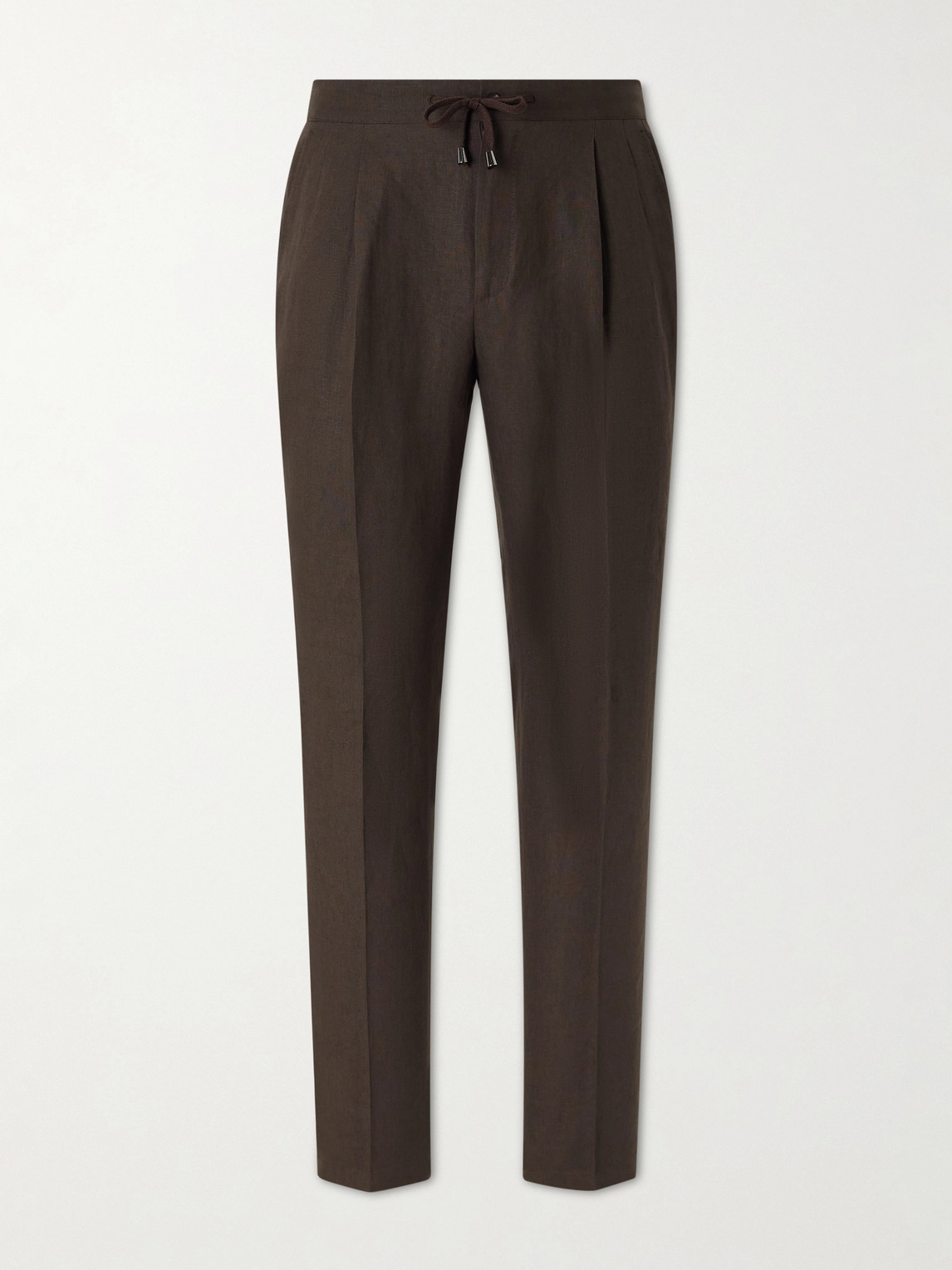 De Petrillo Straight-Leg Pleated Linen Suit Trousers IT 56