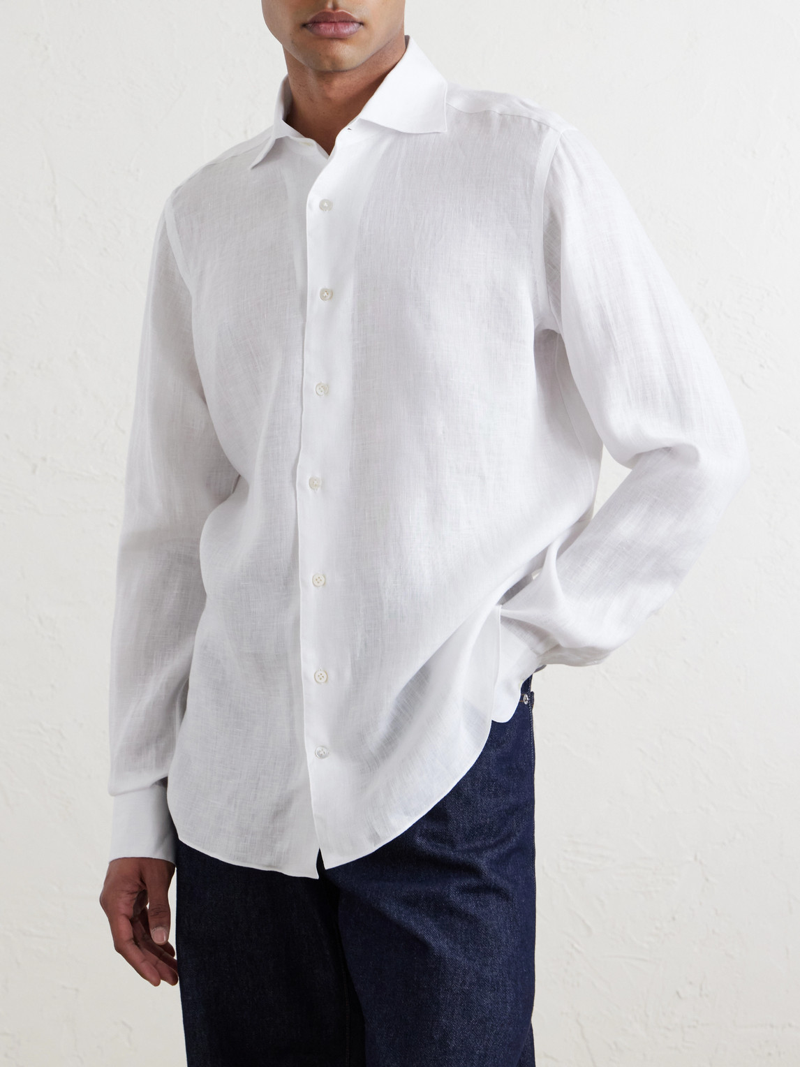  De Petrillo - Linen Shirt - Men - White - Eu 39 