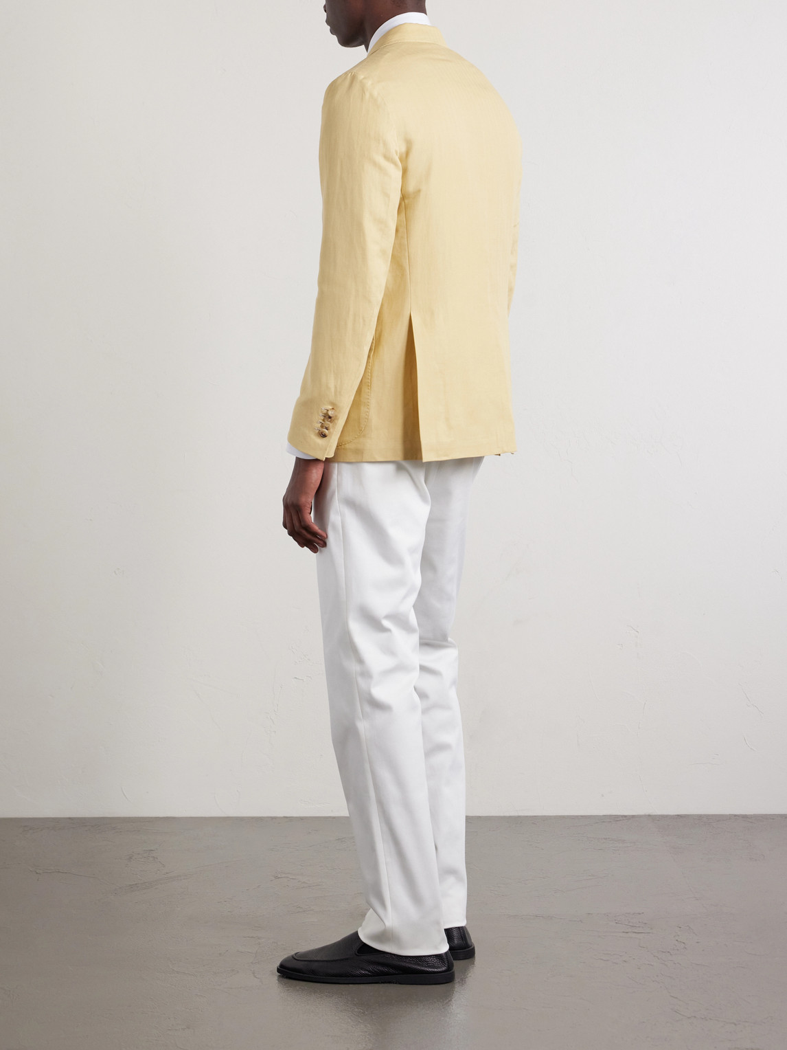 Straight-Leg Cotton-Blend Twill Trousers