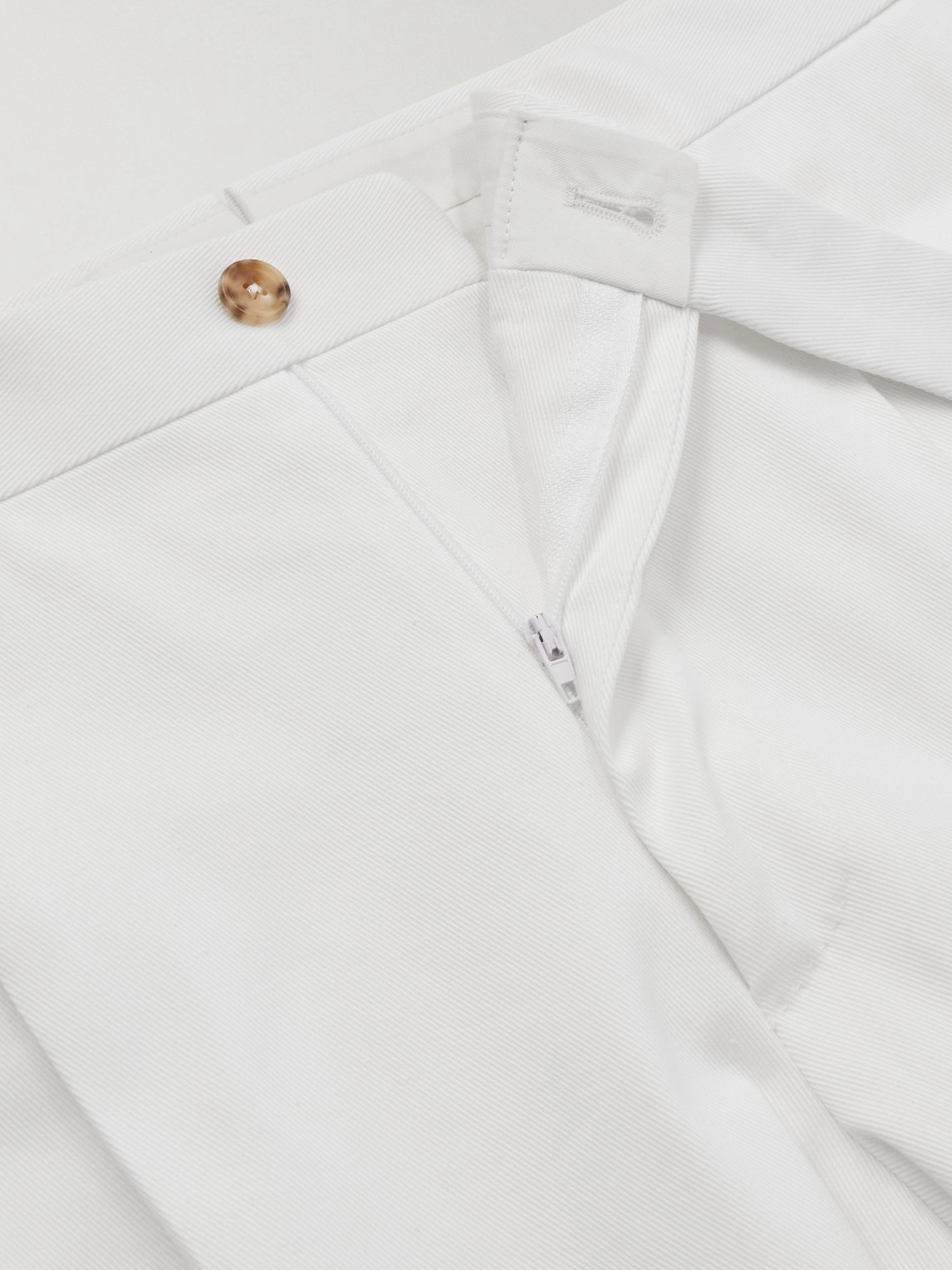 Straight-Leg Cotton-Blend Twill Trousers