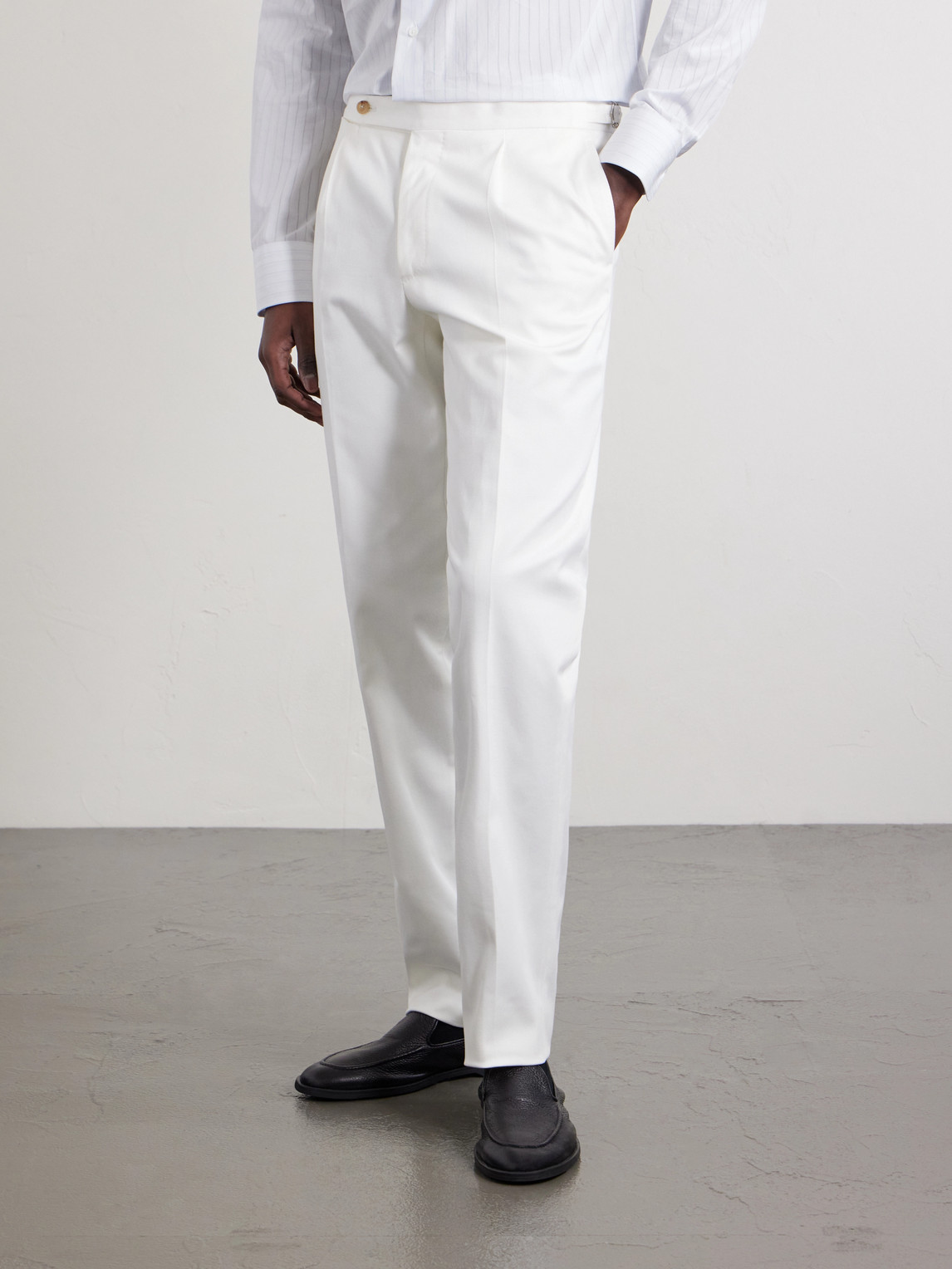 Straight-Leg Cotton-Blend Twill Trousers