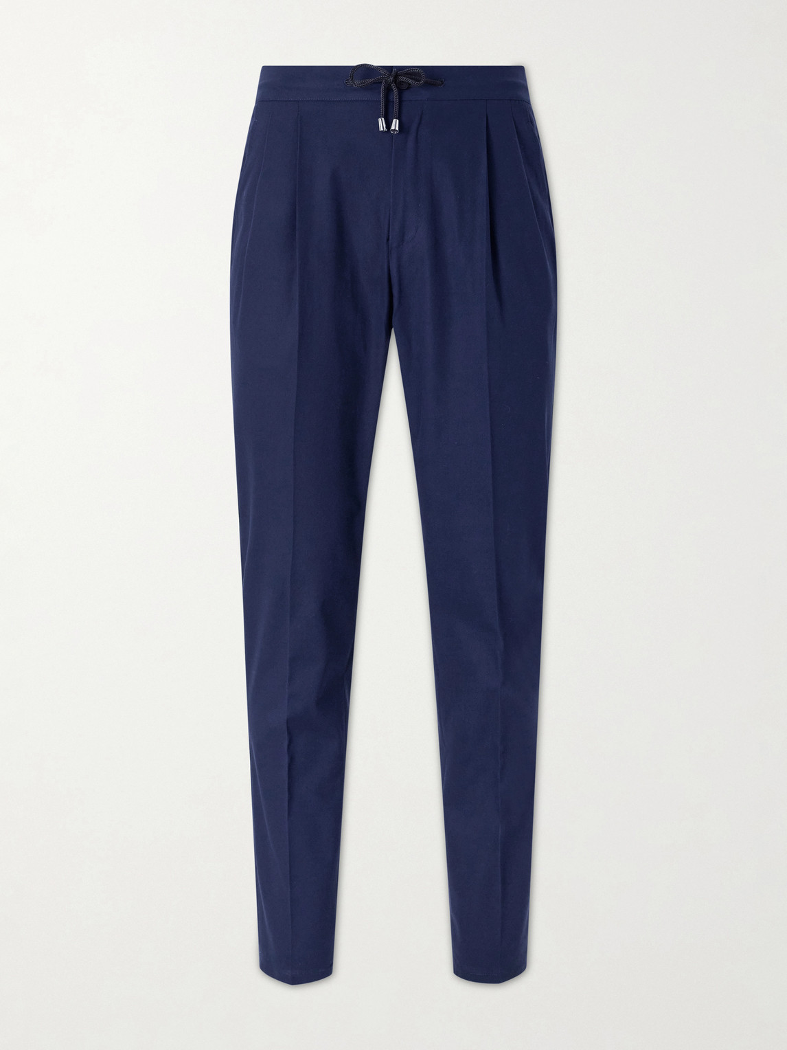 De Petrillo Straight-Leg Pleated Cotton-Twill Trousers IT 50