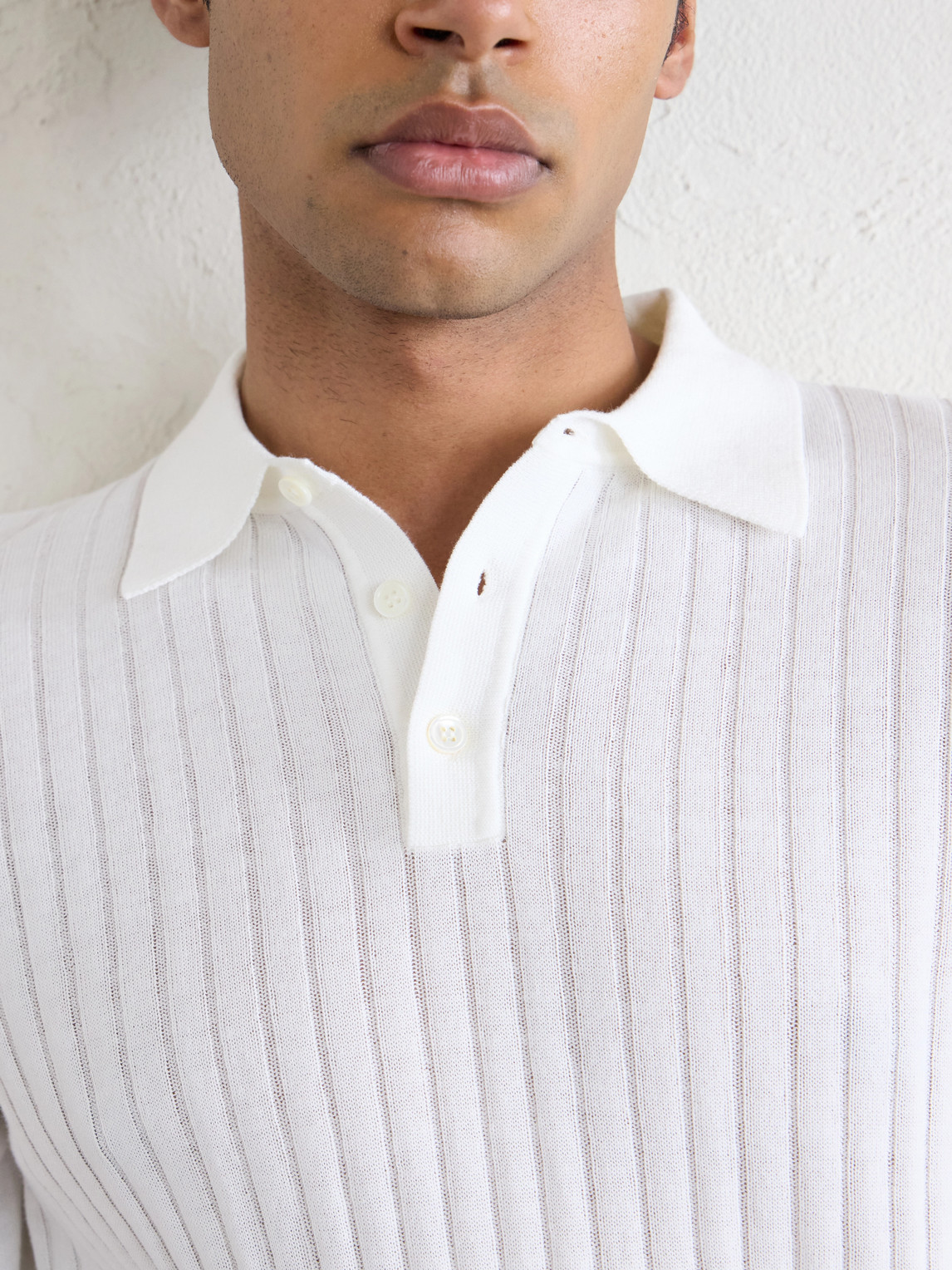 Ribbed Cotton Polo Shirt