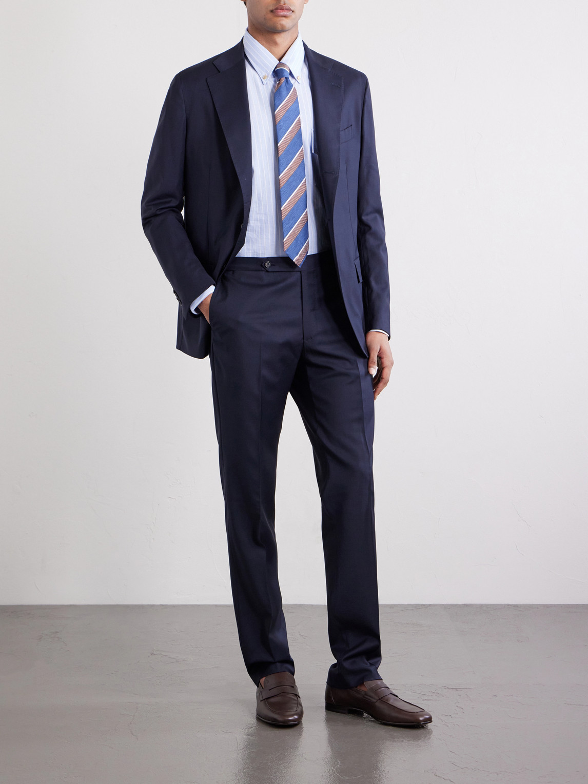 Straight-Leg Wool-Blend Suit Trousers