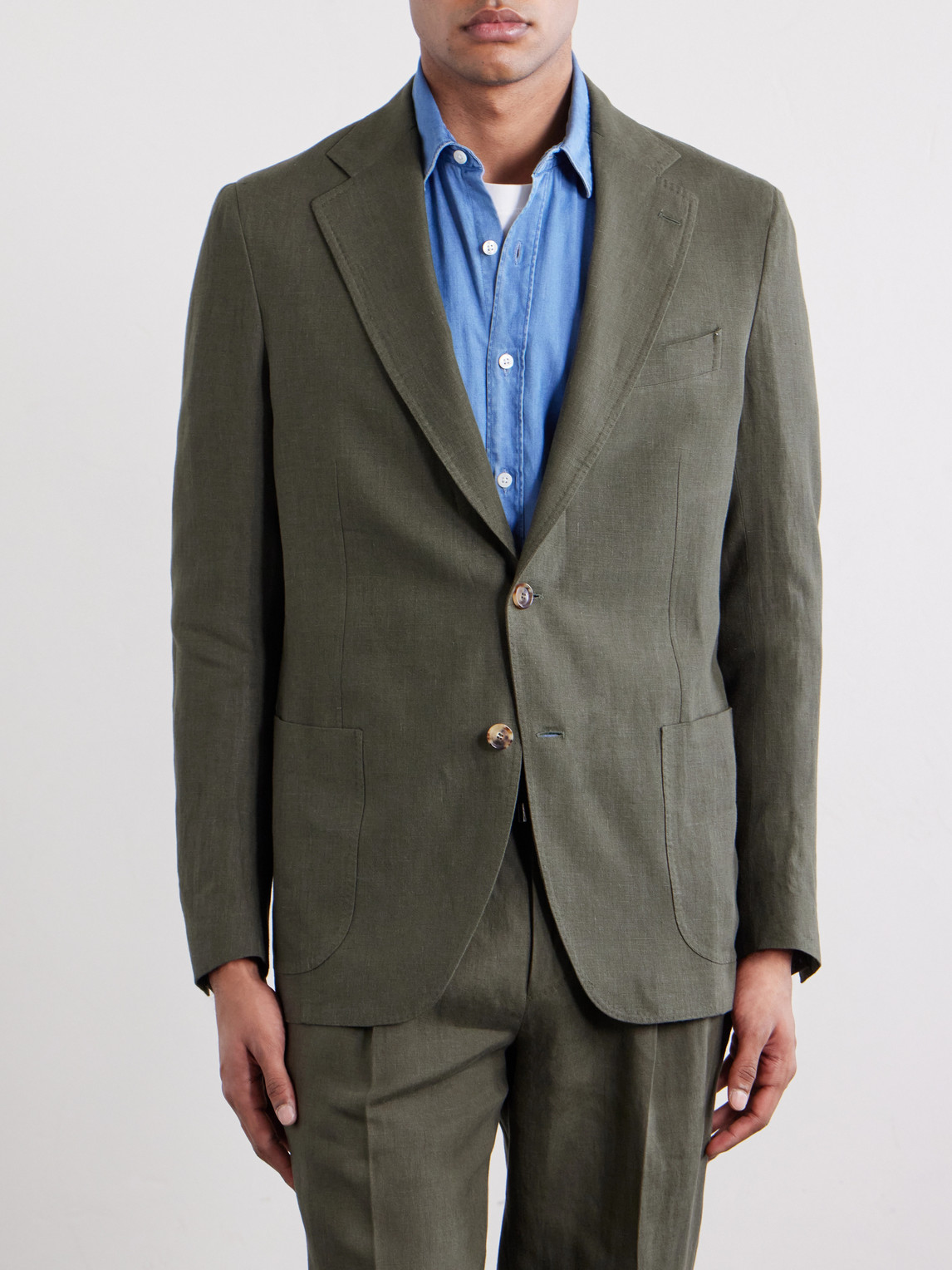  De Petrillo - Linen Blazer - Men - Green - It 46 
