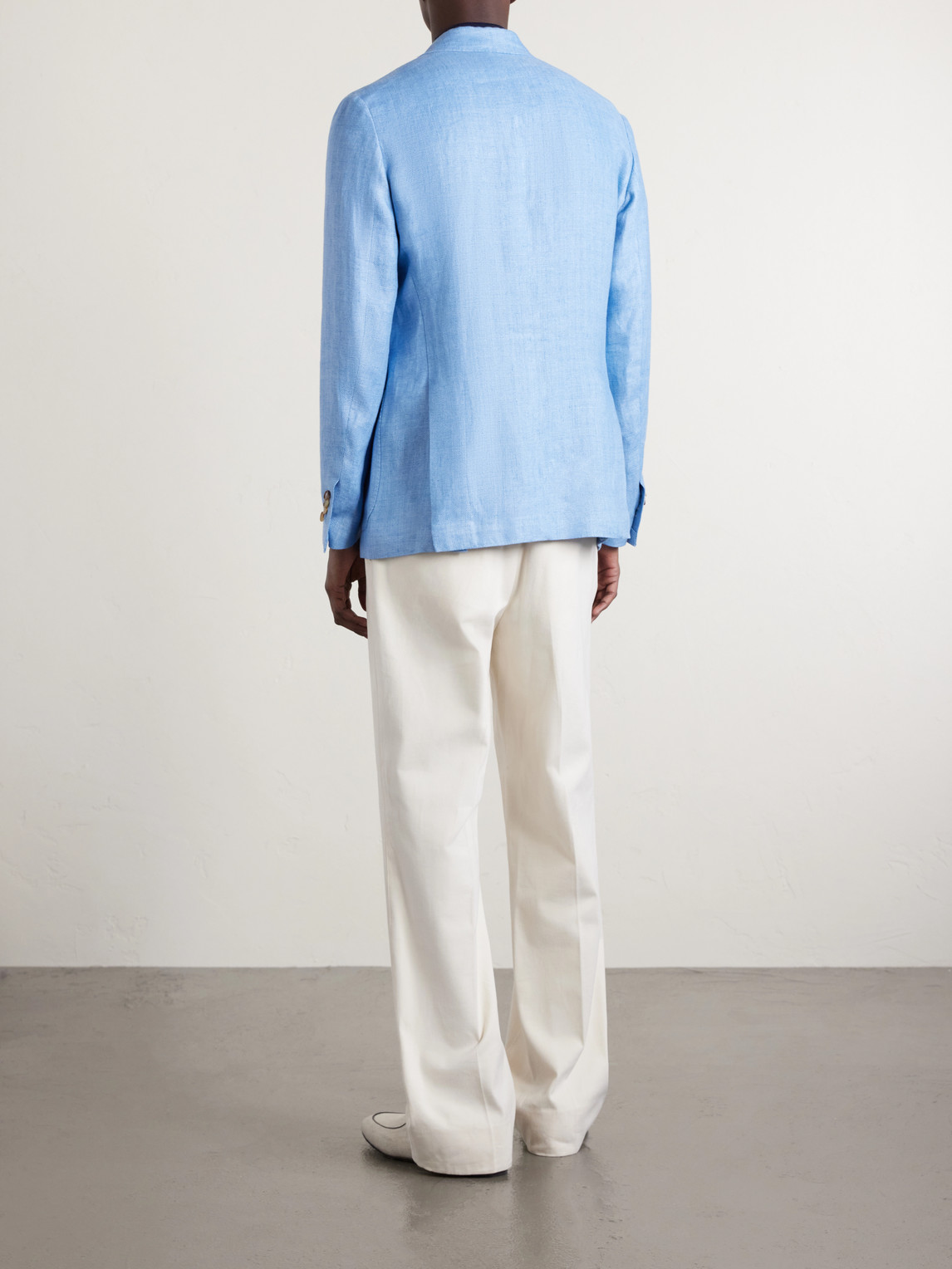 De Petrillo Double-breasted Linen Blazer In Multi