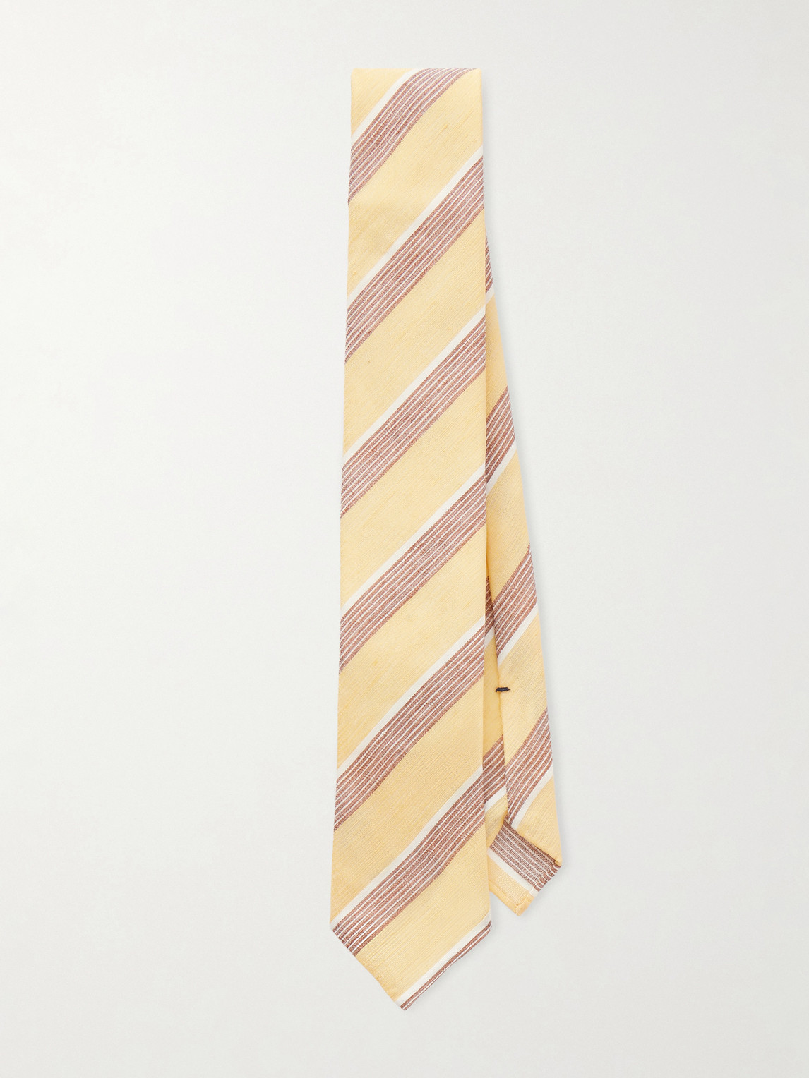 De Petrillo – 7cm Striped Linen and Silk-Blend Tie