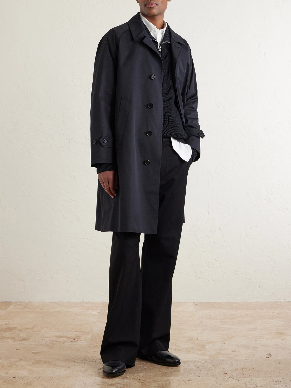 Structured Cotton-Blend Coat