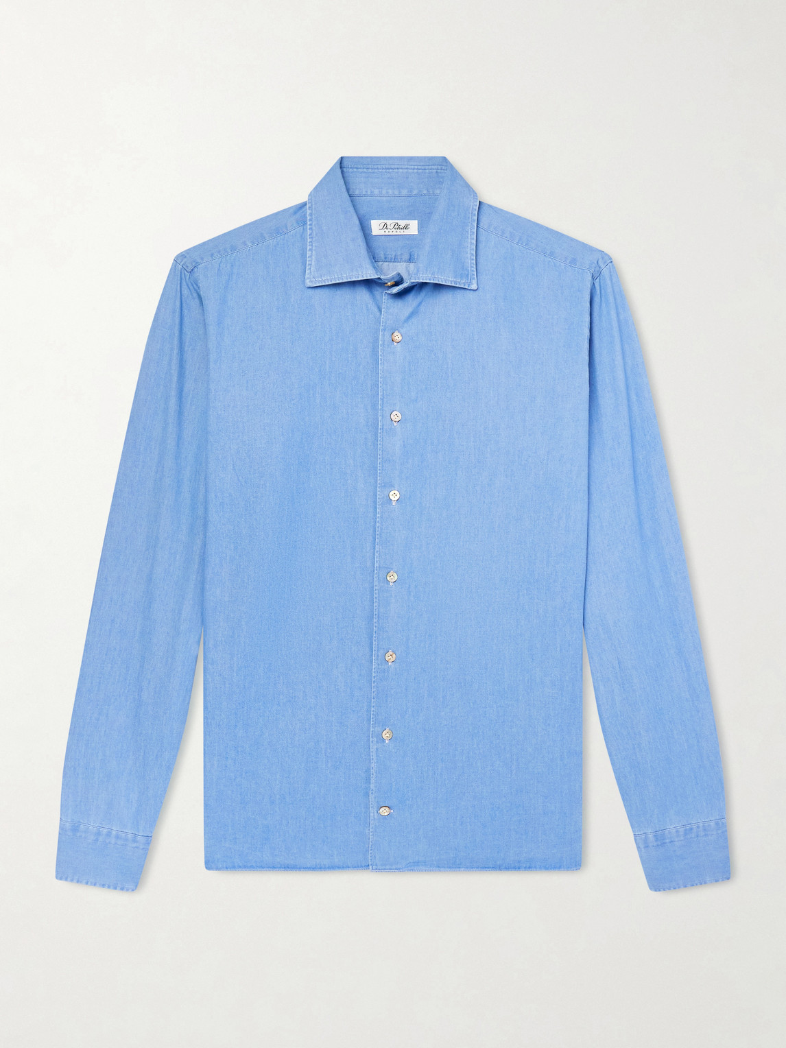De Petrillo Cotton-chambray Shirt In Blue