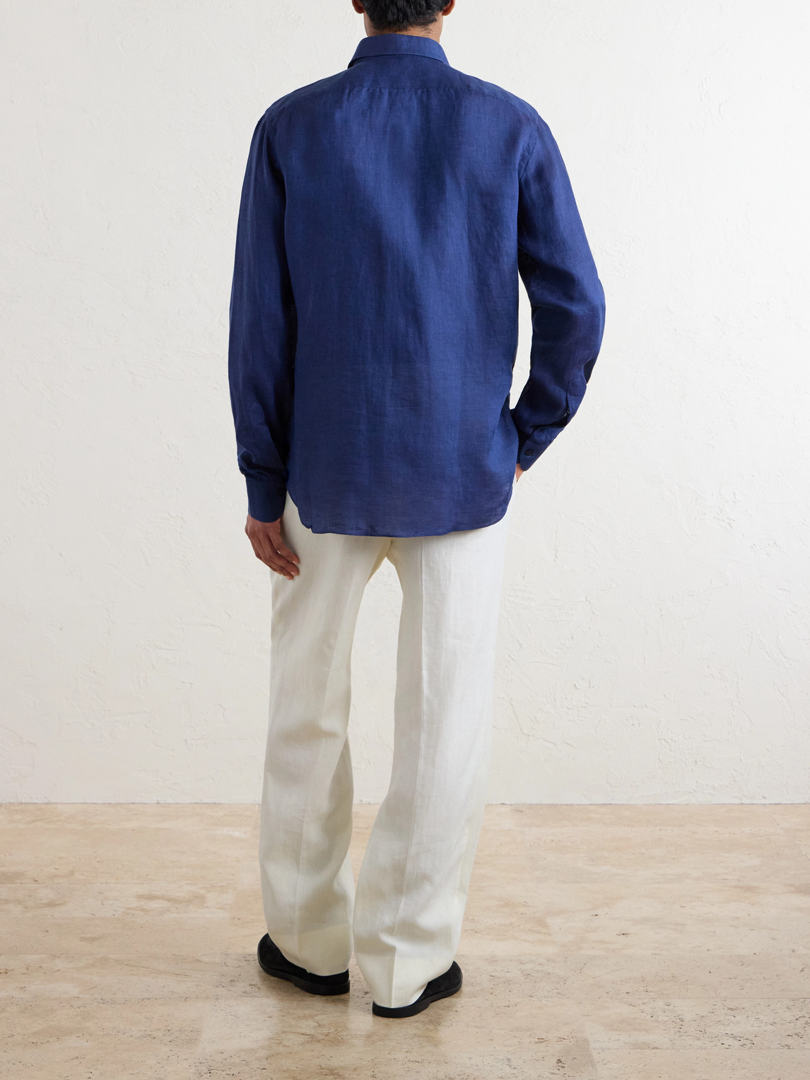  De Petrillo - Linen Shirt - Men - Blue - Eu 38 