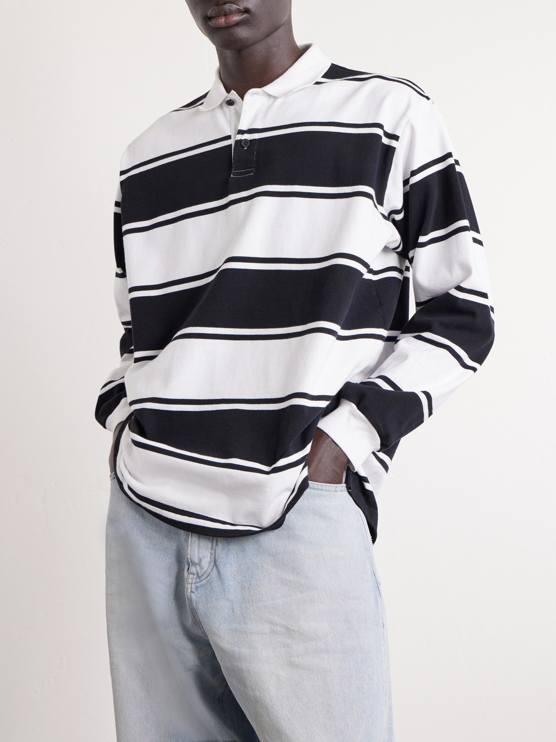 Stripe Cotton Polo Shirt