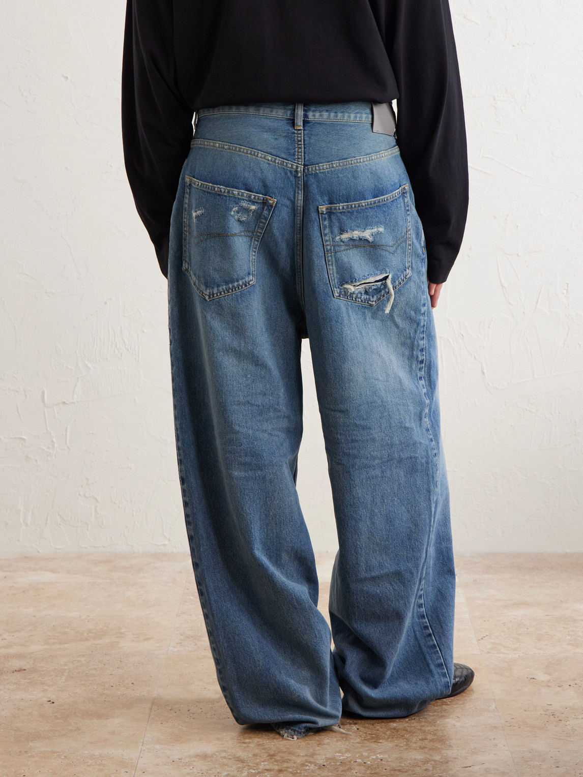  Balenciaga - Wide-leg Distressed Jeans - Men - Blue - S 