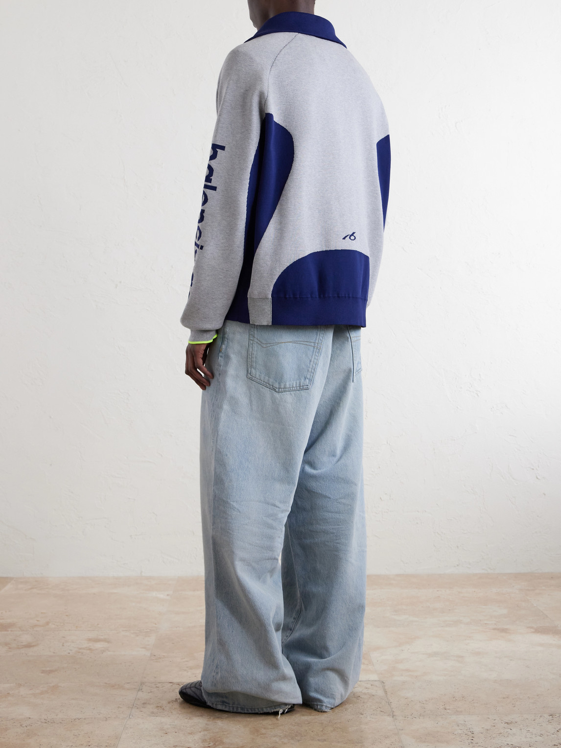 Logo-Jacquard Cotton-Blend Zip-Up Sweater