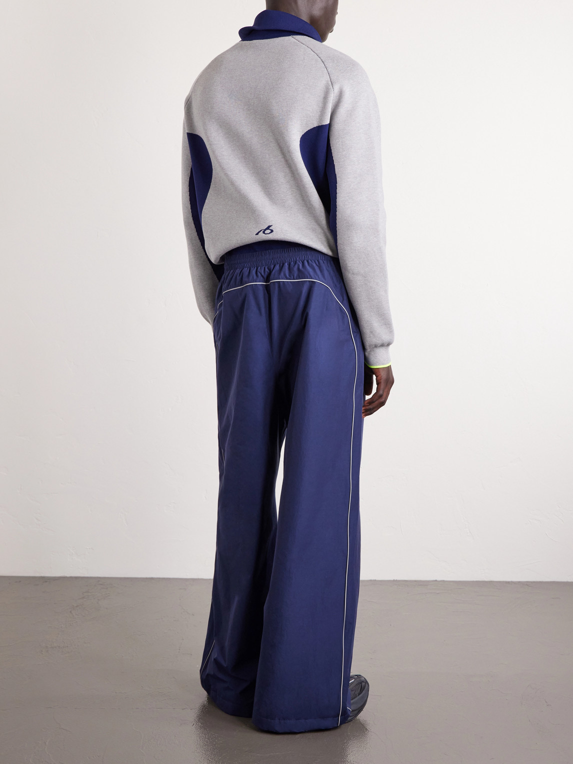 Wide-Leg Logo-Print Cotton-Blend Sweatpants