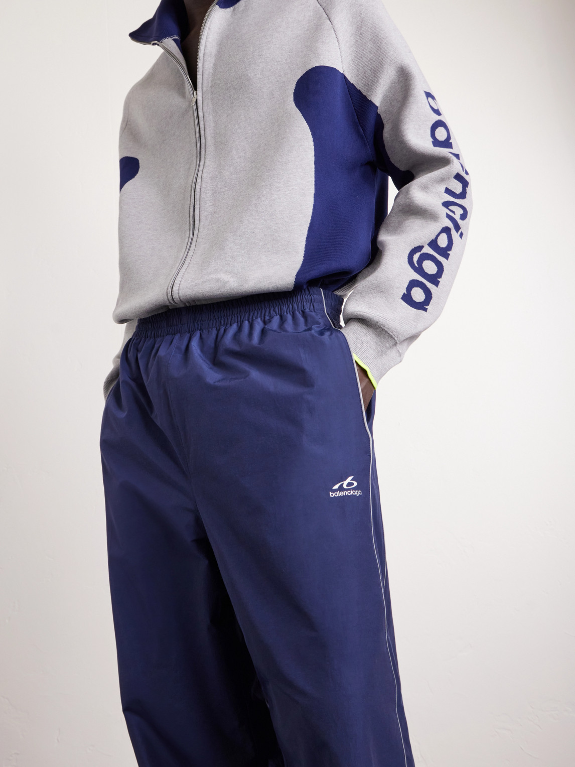 Wide-Leg Logo-Print Cotton-Blend Sweatpants
