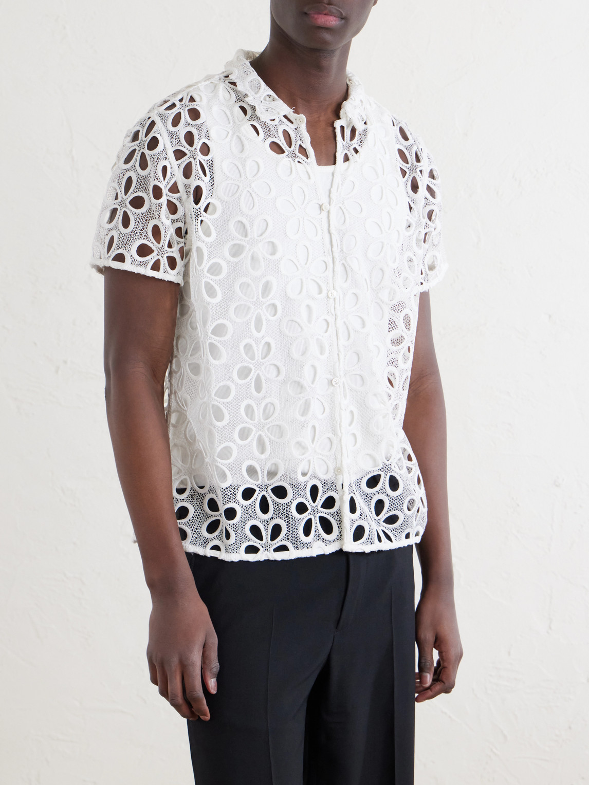  Bode - Primrose Cotton-lace Shirt - Men - Neutrals - Xs 
