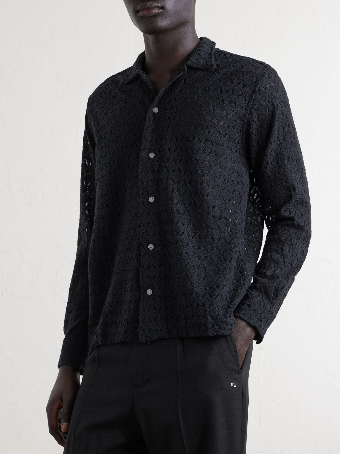  Bode - Cotton-blend Lace Shirt - Men - Black - L/xl 