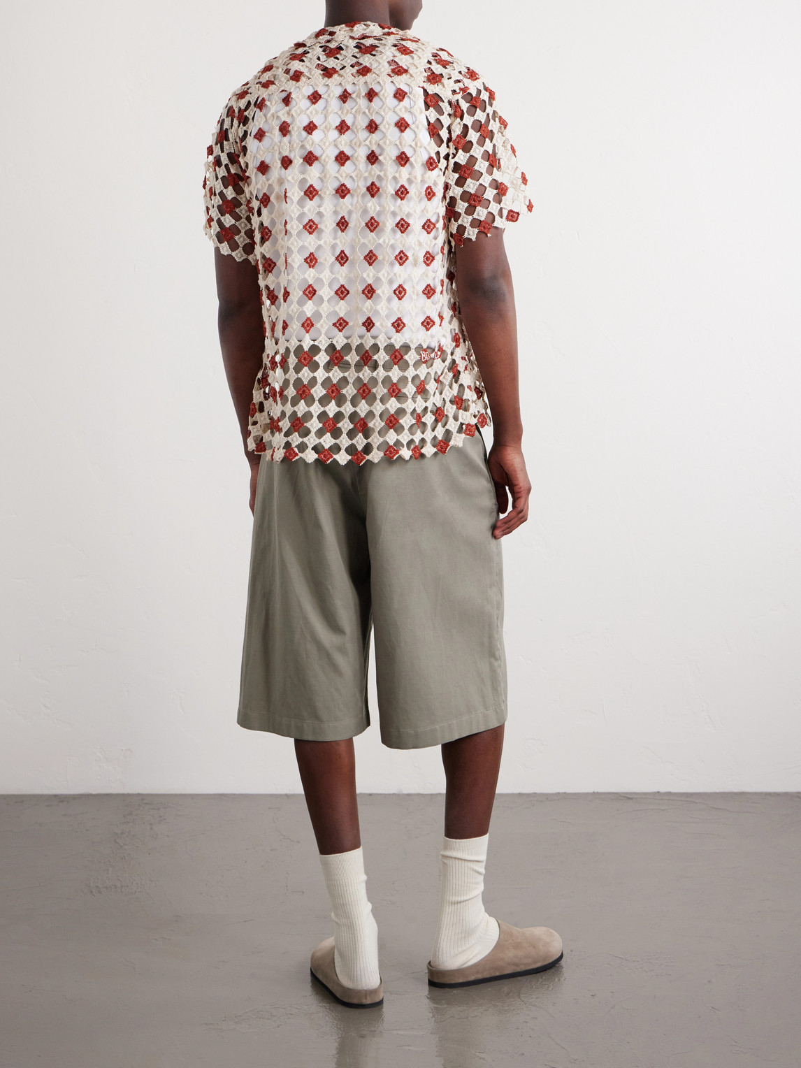  Bode - Cotton-lace Shirt - Men - Red - Xs/s 
