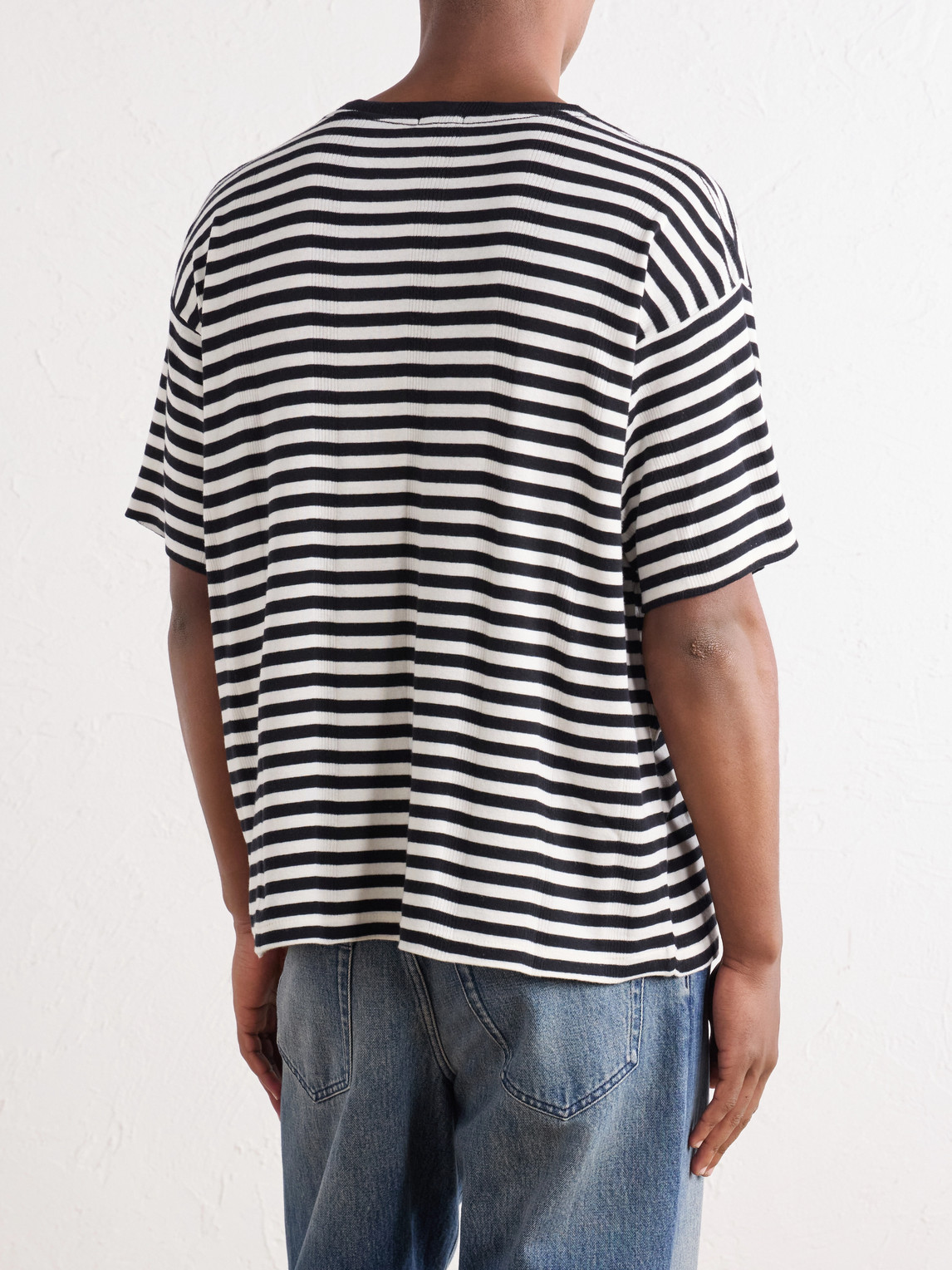 Striped Ribbed Cotton-Jersey T-Shirt