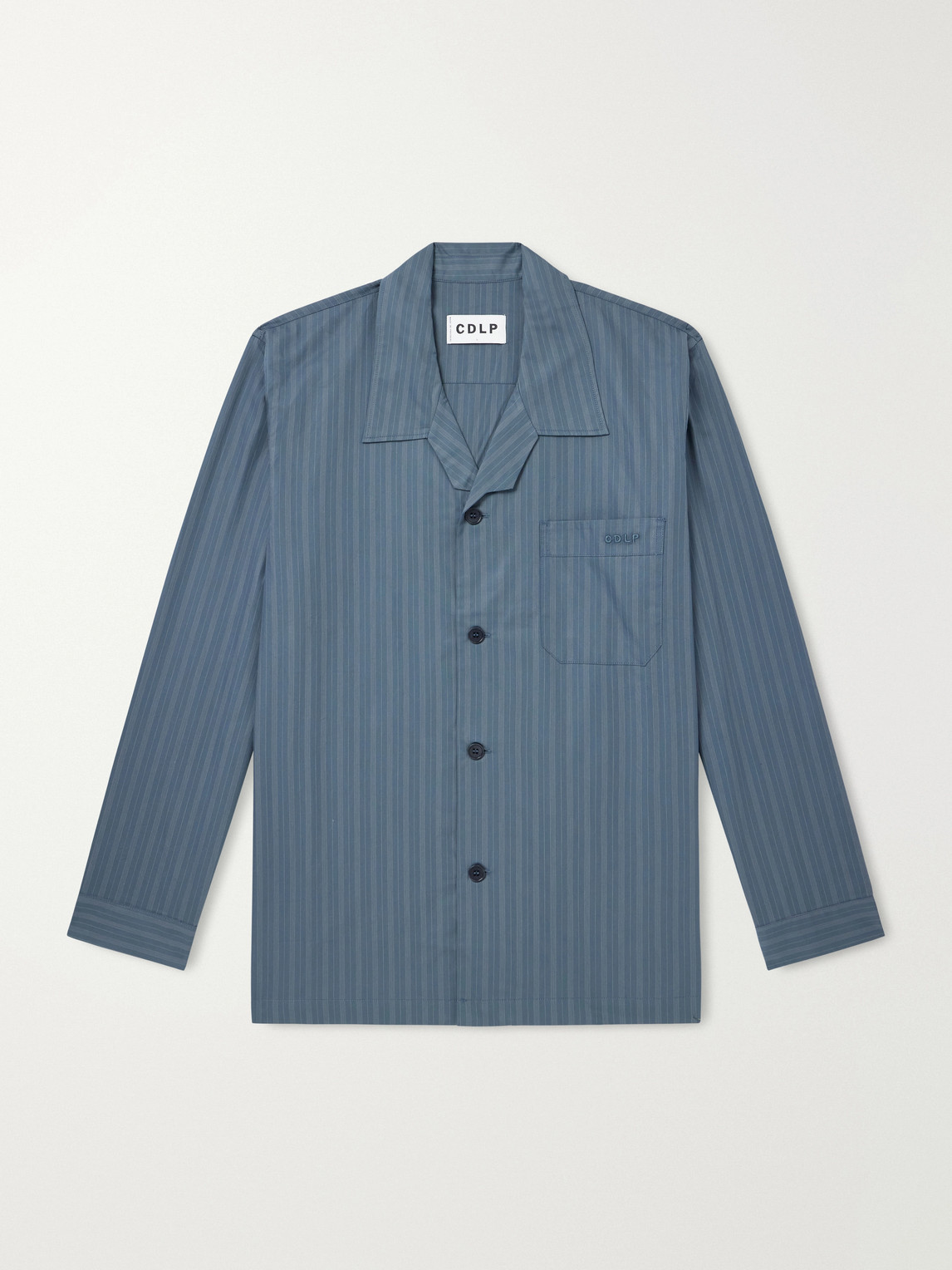 Cdlp Logo-embroidered Striped Organic Cotton-poplin Pyjama Shirt In Multi
