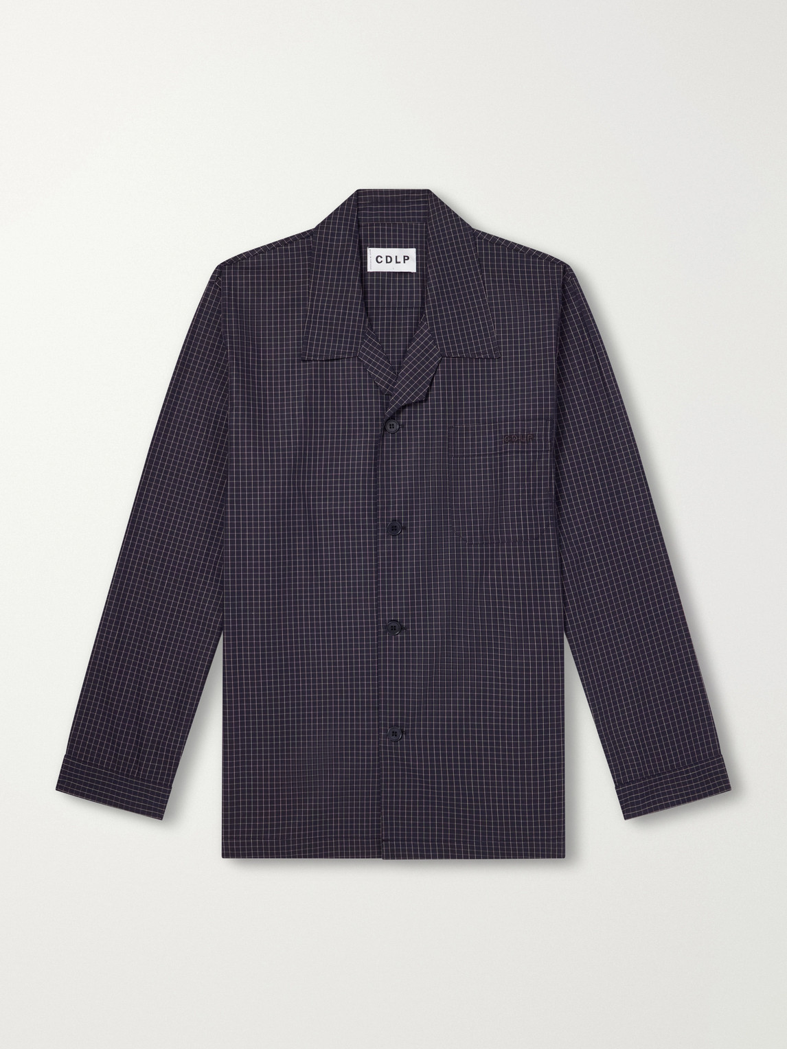 Cdlp Logo-embroidered Checked Organic Cotton-poplin Pyjama Shirt In Multi