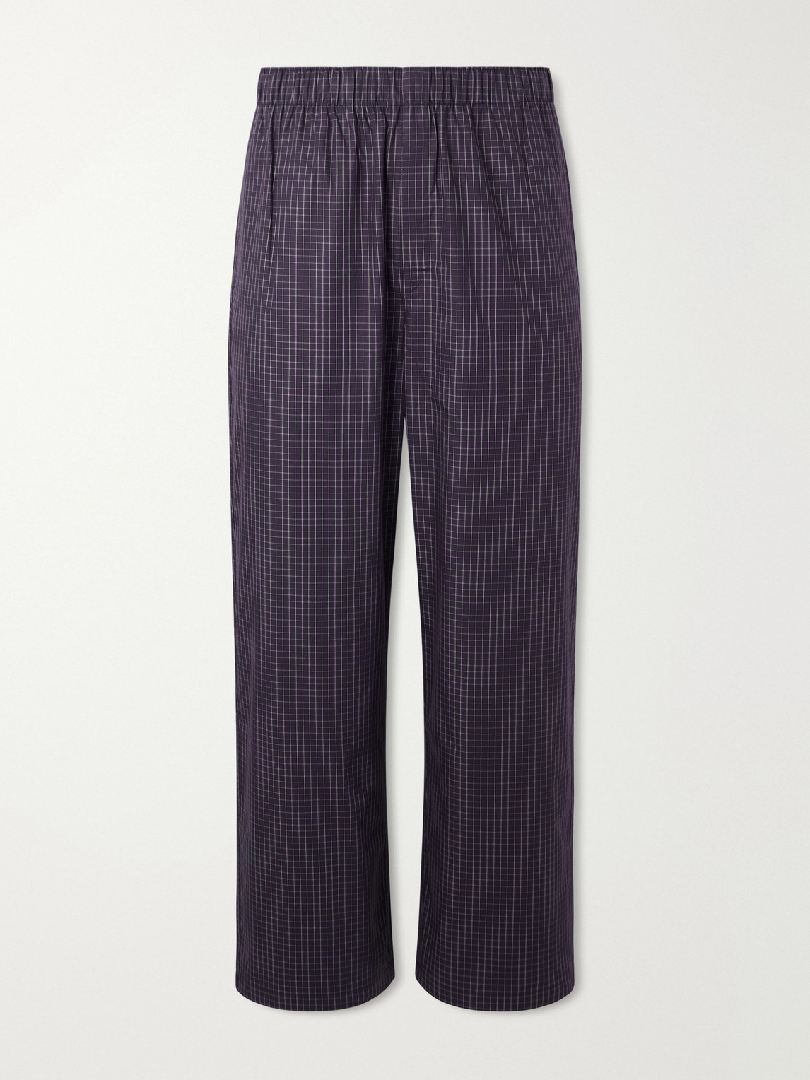 Cdlp Straight-leg Checked Organic Cotton-poplin Pyjama Trousers In Multi