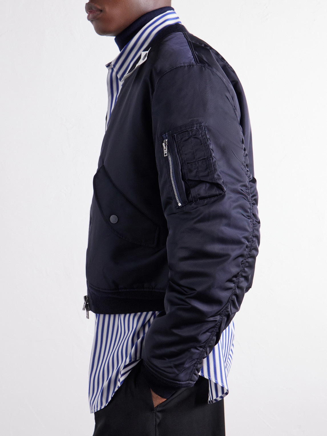 Orby Embellished Fleece-Lined Padded Twill Bomber Jacket