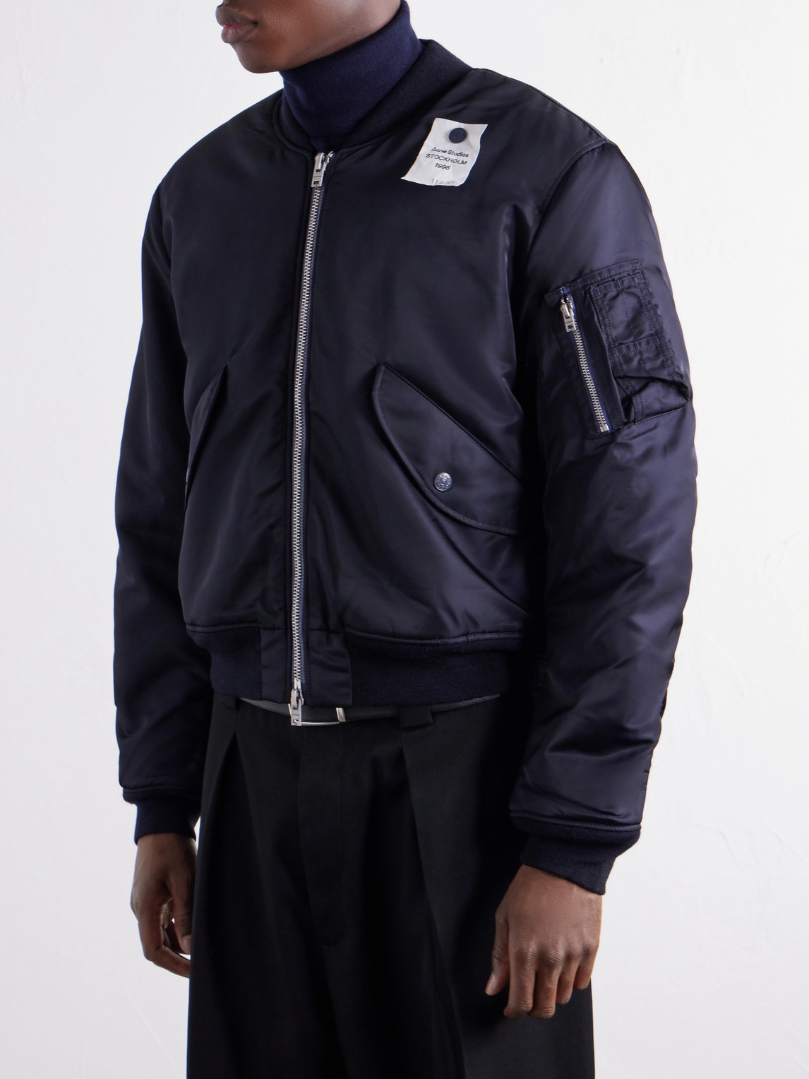 Orby Embellished Fleece-Lined Padded Twill Bomber Jacket