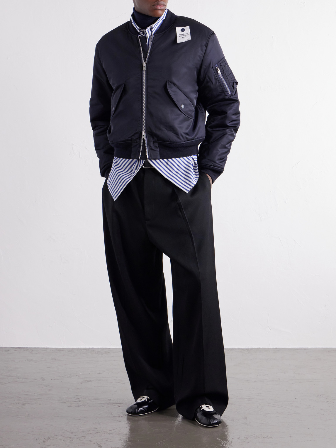 Orby Embellished Fleece-Lined Padded Twill Bomber Jacket