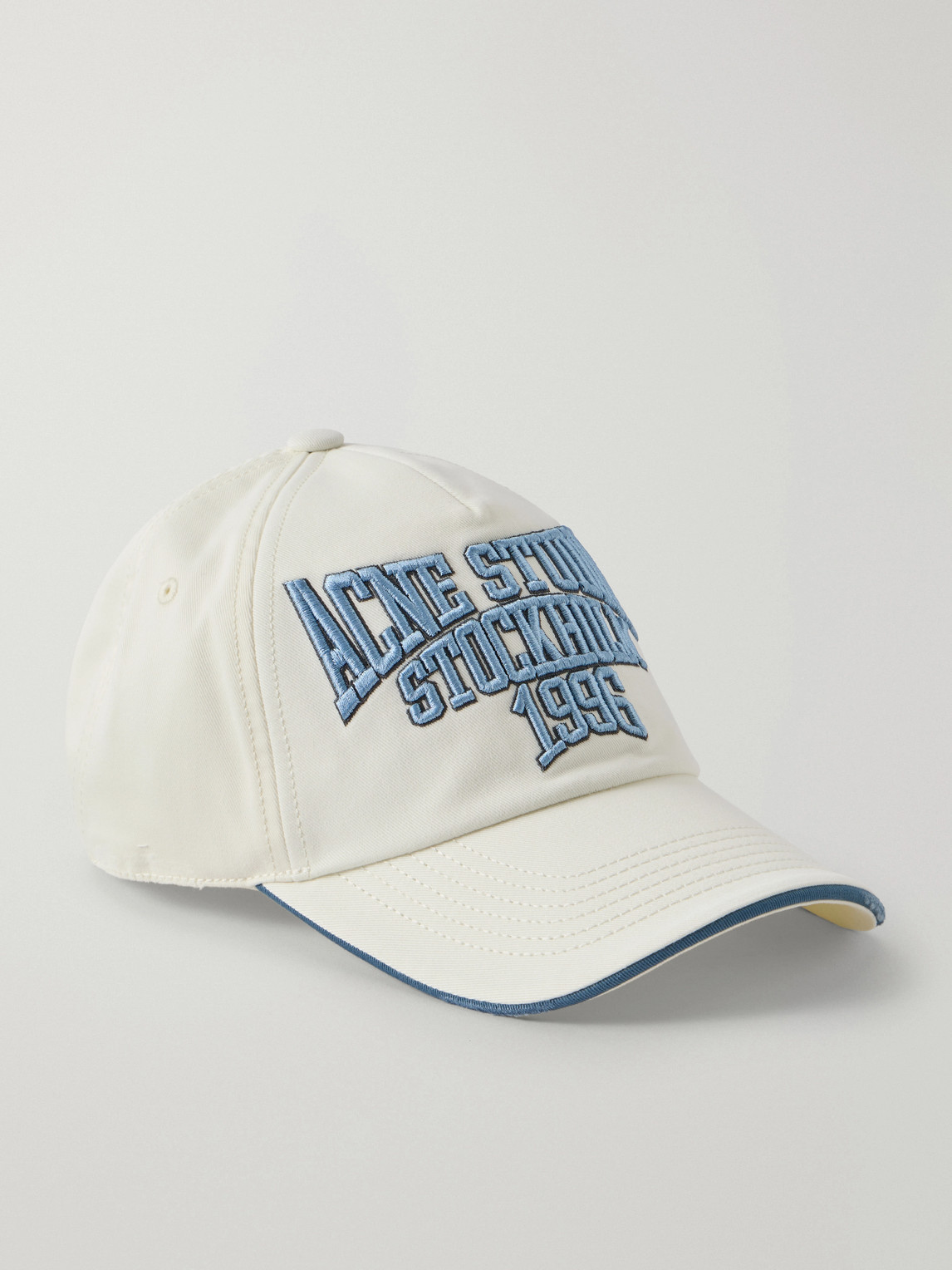 Acne Studios Logo-embroidered Cotton-twill Baseball Cap In White