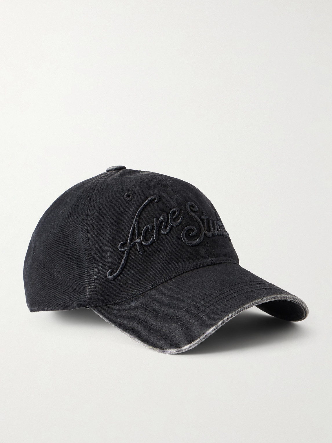 Acne Studios Carliy Venice Logo-embroidered Cotton Cap In Black