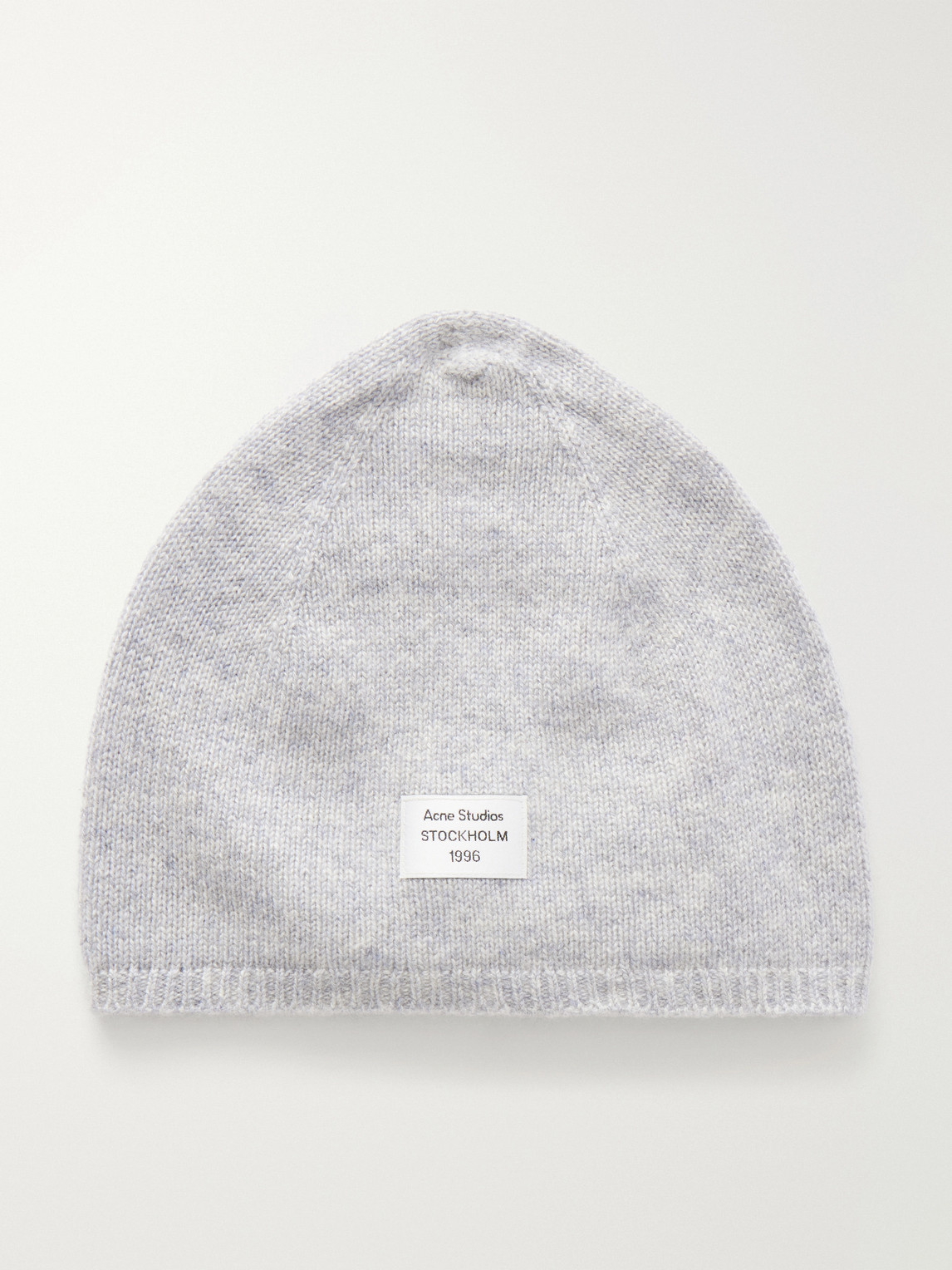 Acne Studios Kassias Logo-appliquéd Rib-trimmed Cashmere Beanie In Gray