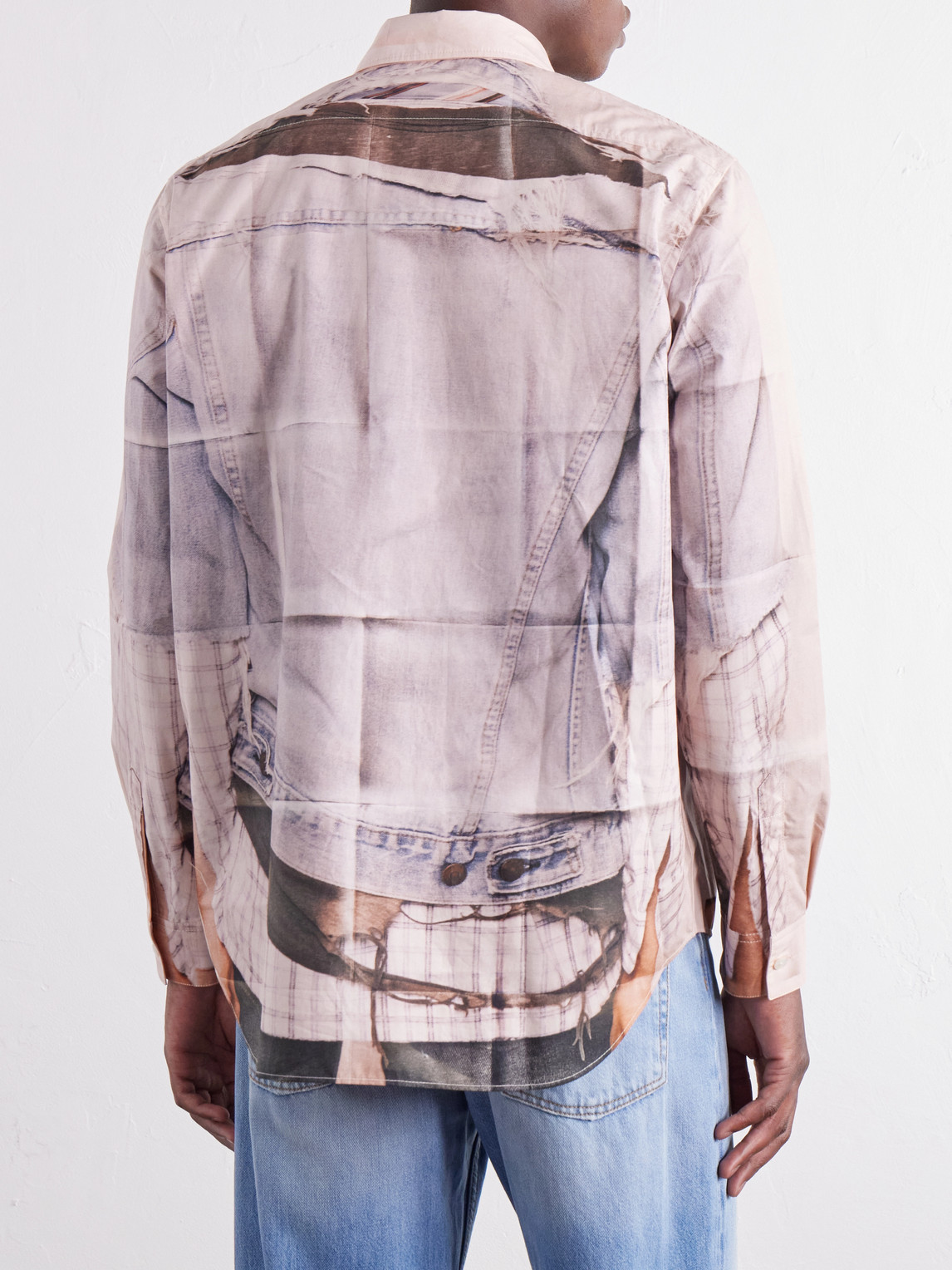 Trompe-L'Oeil Cotton-Poplin Shirt