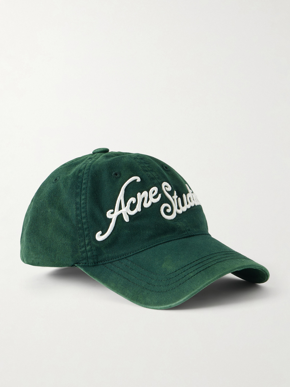 Acne Studios Carliy Venice Logo-embroidered Cotton Cap In Green