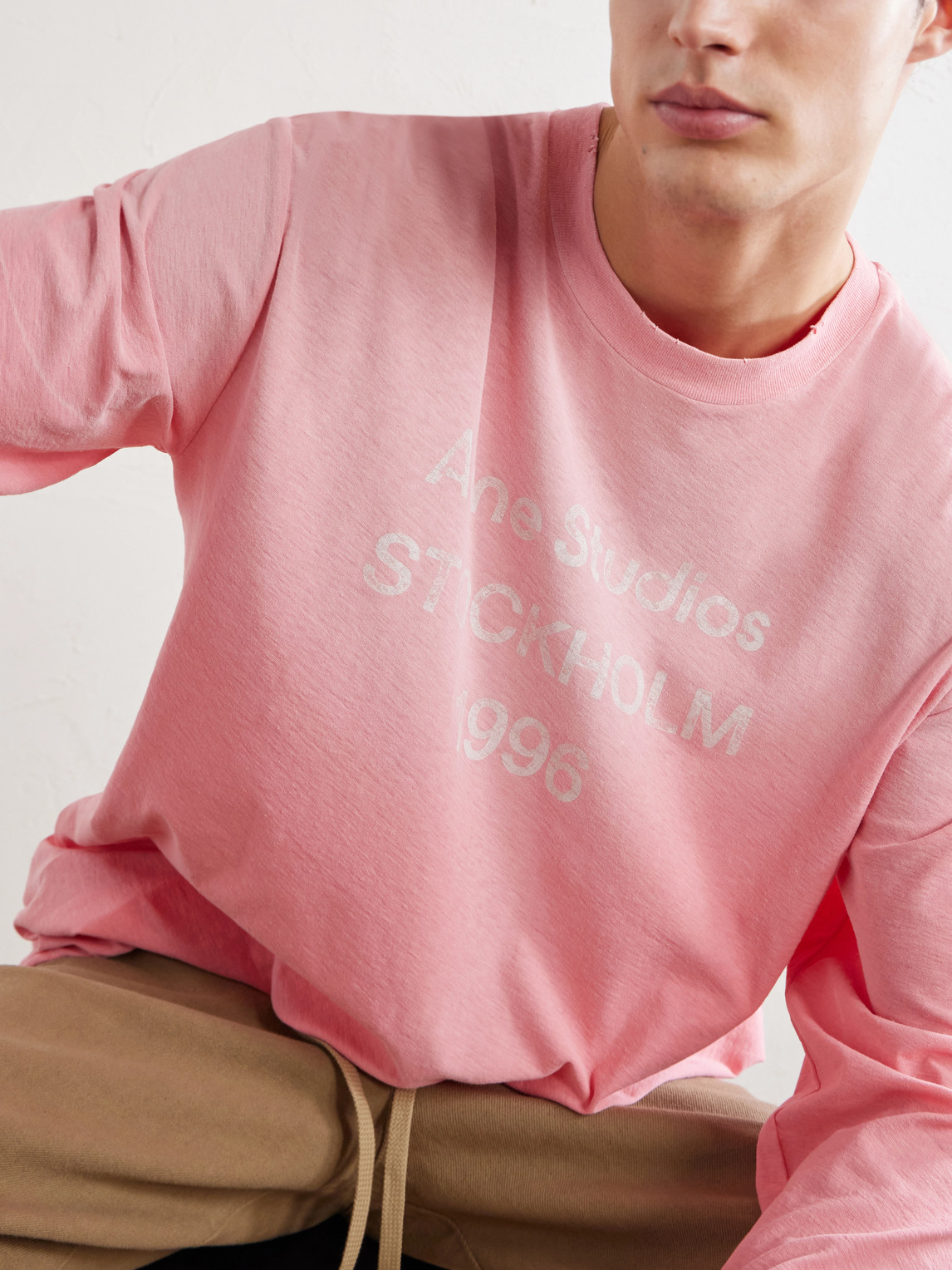 Edden U 1996 Logo-Print Distressed Cotton And Hemp-Blend T-Shirt