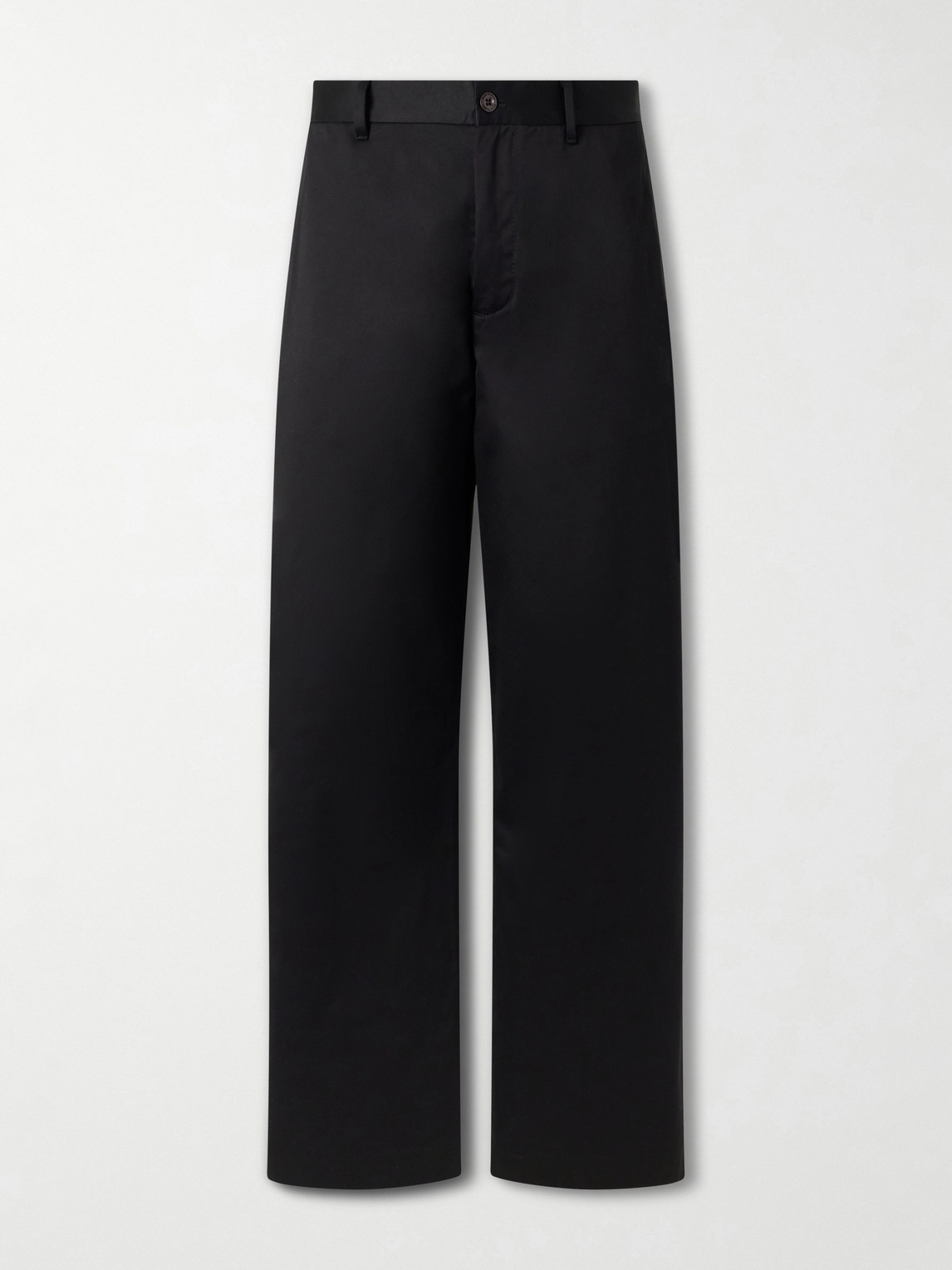 Acne Studios Straight-leg Pleated Cotton-satin Trousers In Black