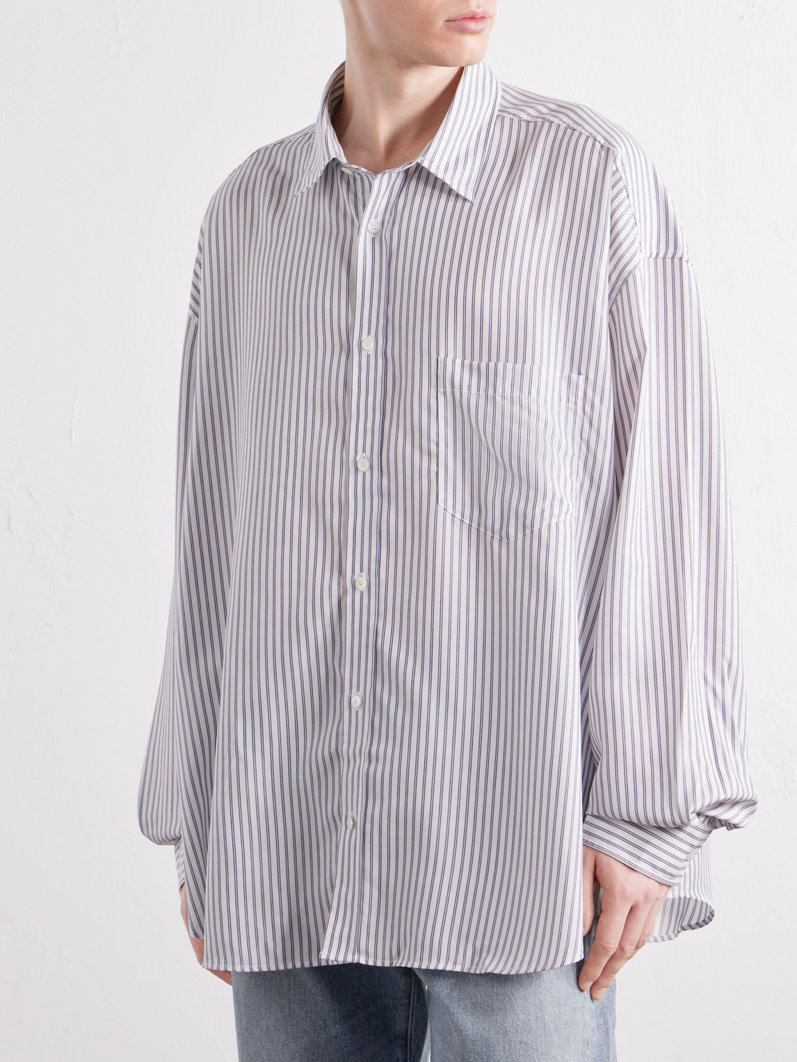 Pinstriped Tencel™ Lyocell-Poplin Shirt