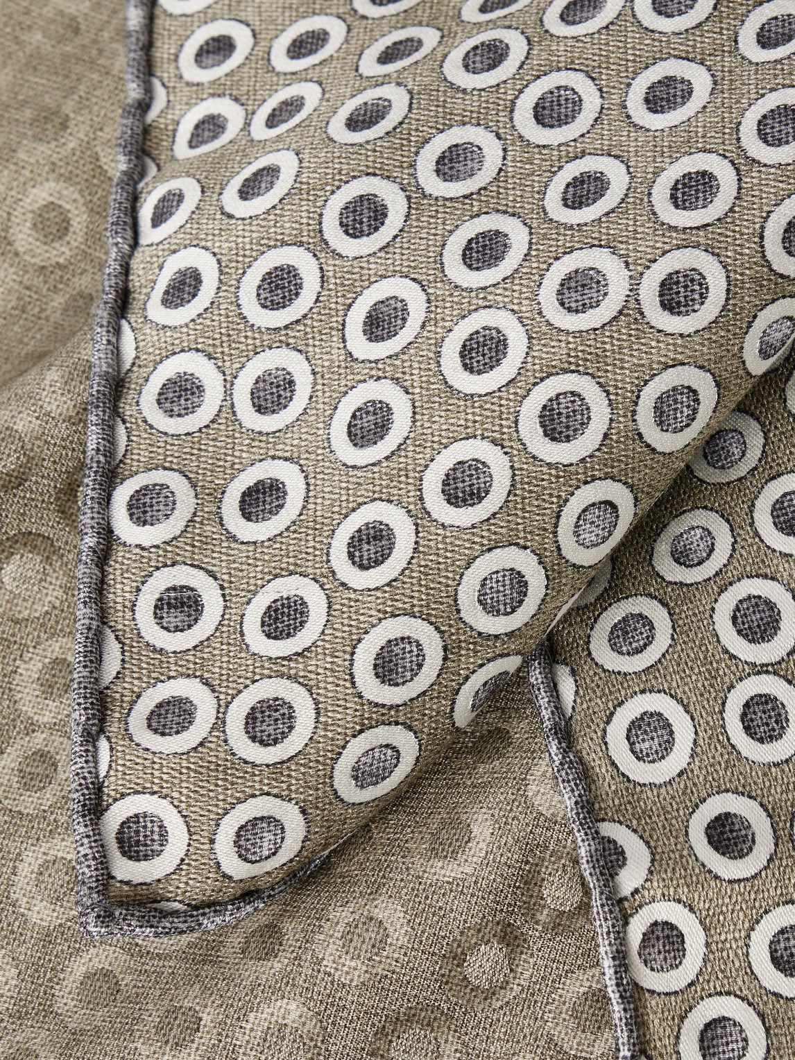  Brunello Cucinelli - Polka-dot Silk Pocket Square - Men - Gray 