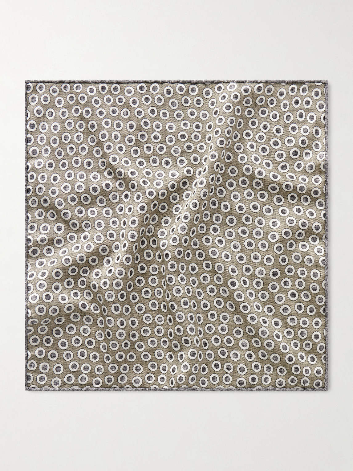  Brunello Cucinelli - Polka-dot Silk Pocket Square - Men - Gray 