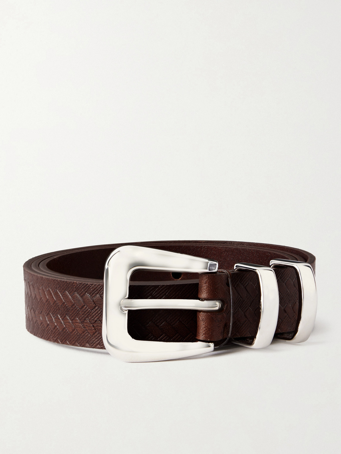 Brunello Cucinelli 2cm Croc-Effect Leather Belt EU 110